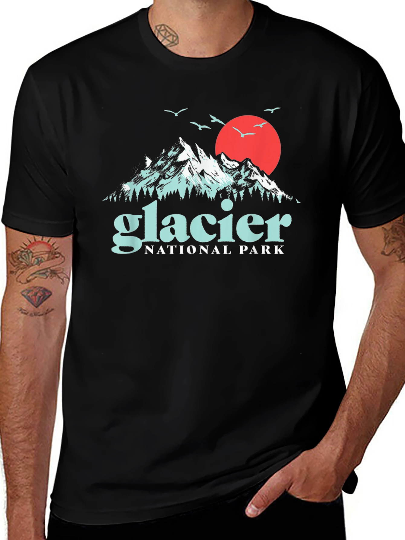 Glacier National Park T-Shirt Black Graphic Tee