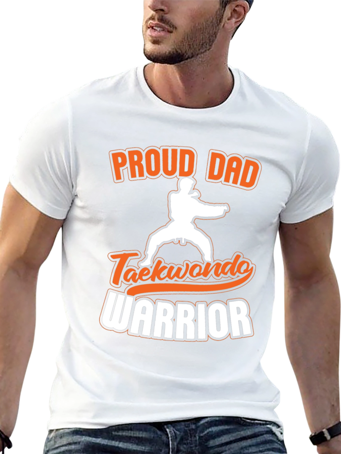 Proud Dad Taekwondo Warrior Black T-Shirt