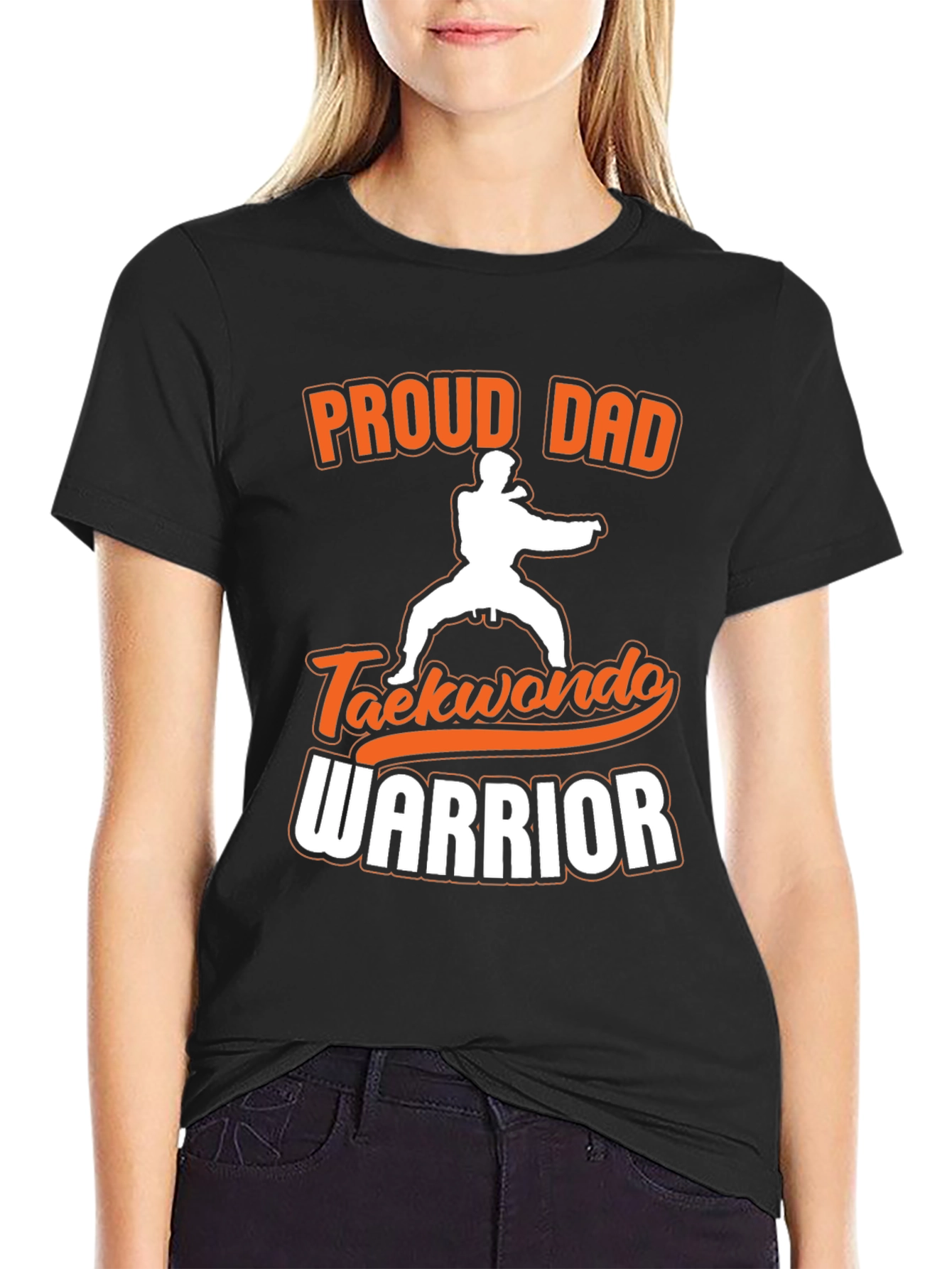 Proud Dad Taekwondo Warrior Black T-Shirt