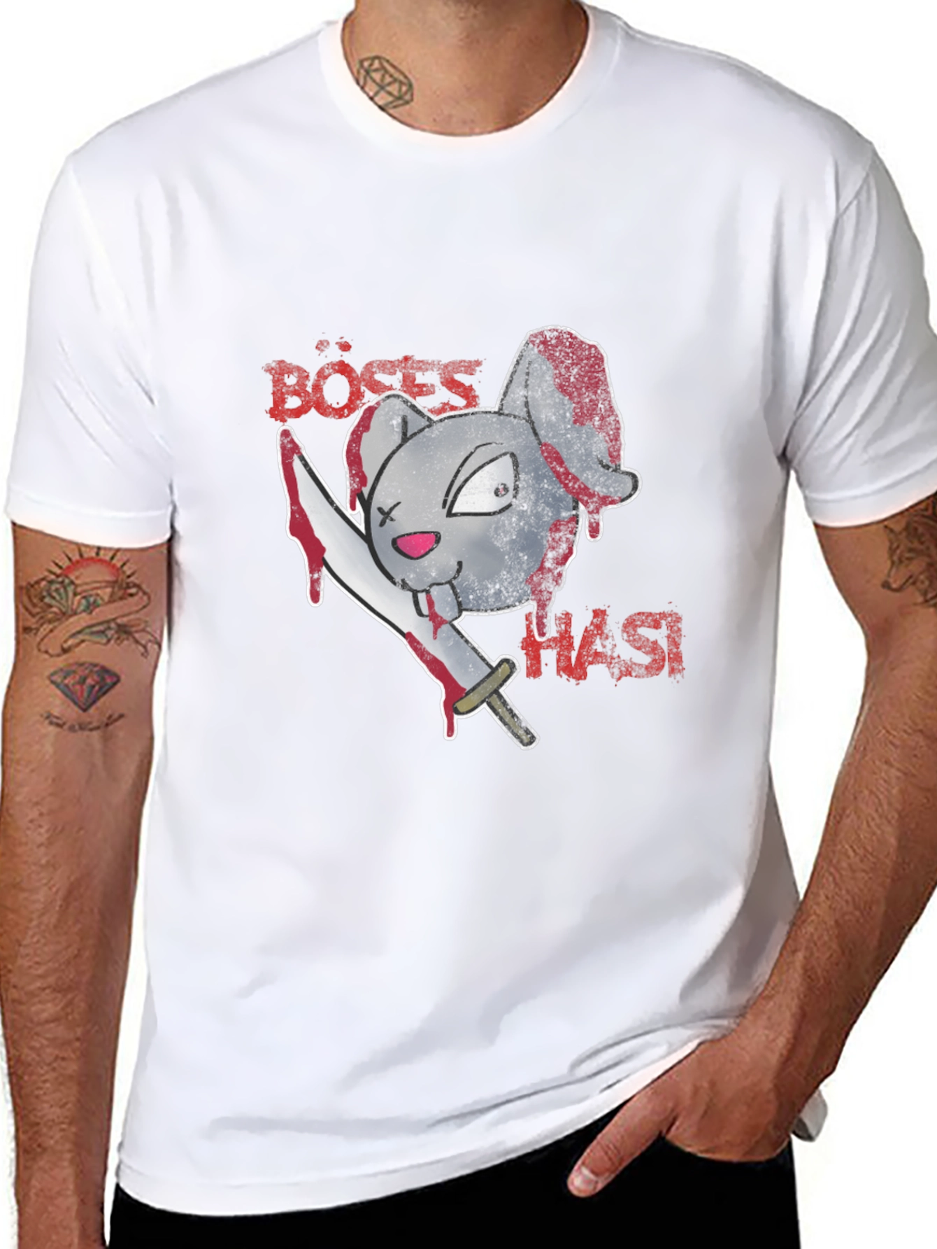 Böses Hasi T-Shirt: Evil Bunny Graphic Tee