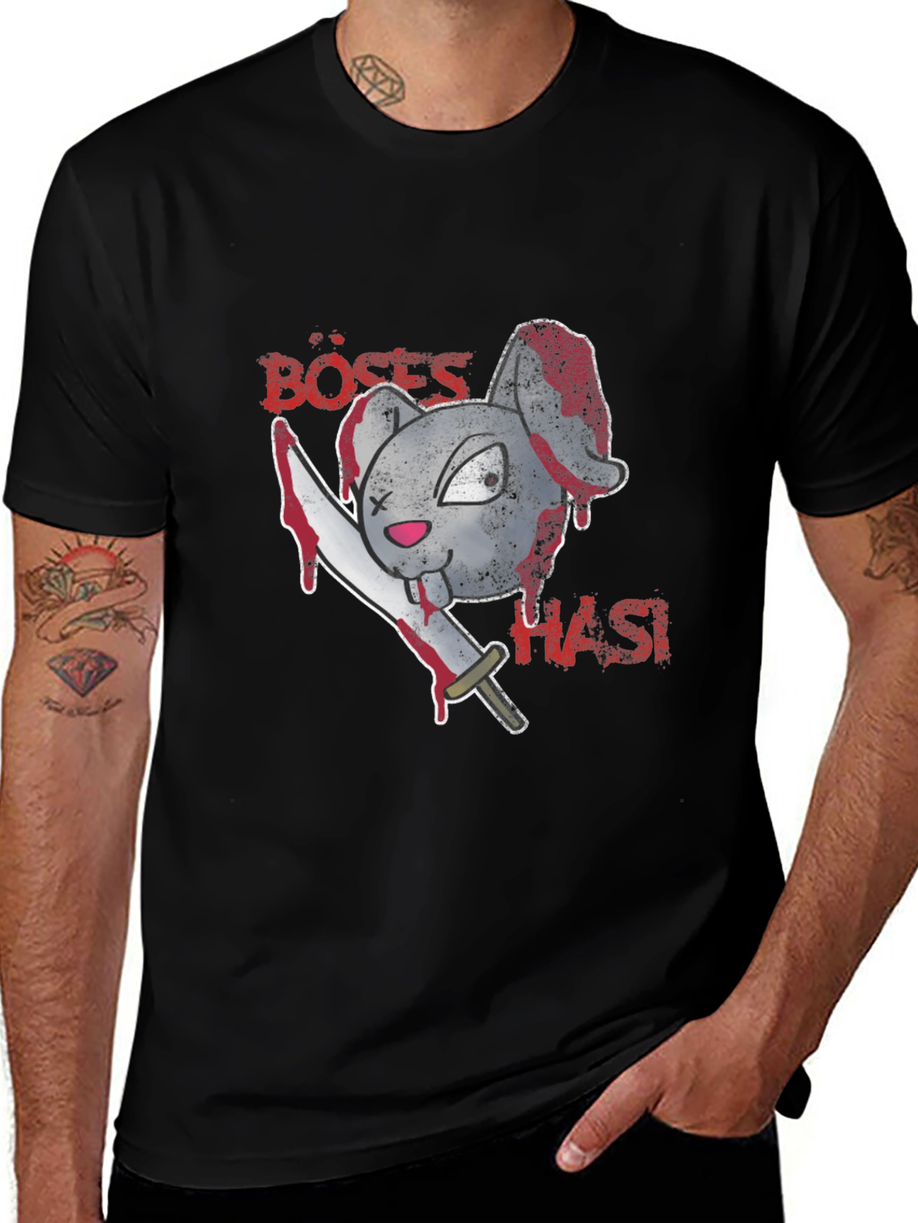 Böses Hasi T-Shirt: Evil Bunny Graphic Tee