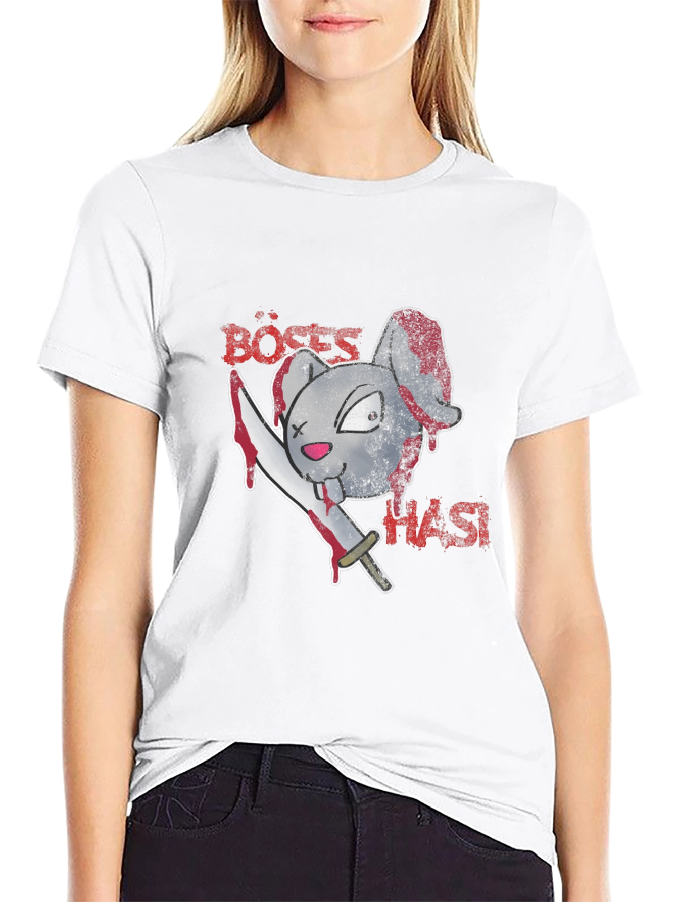 Böses Hasi T-Shirt: Evil Bunny Graphic Tee