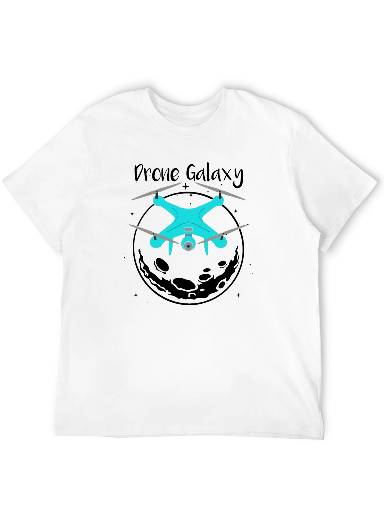 Drone Galaxy Black Graphic T-Shirt