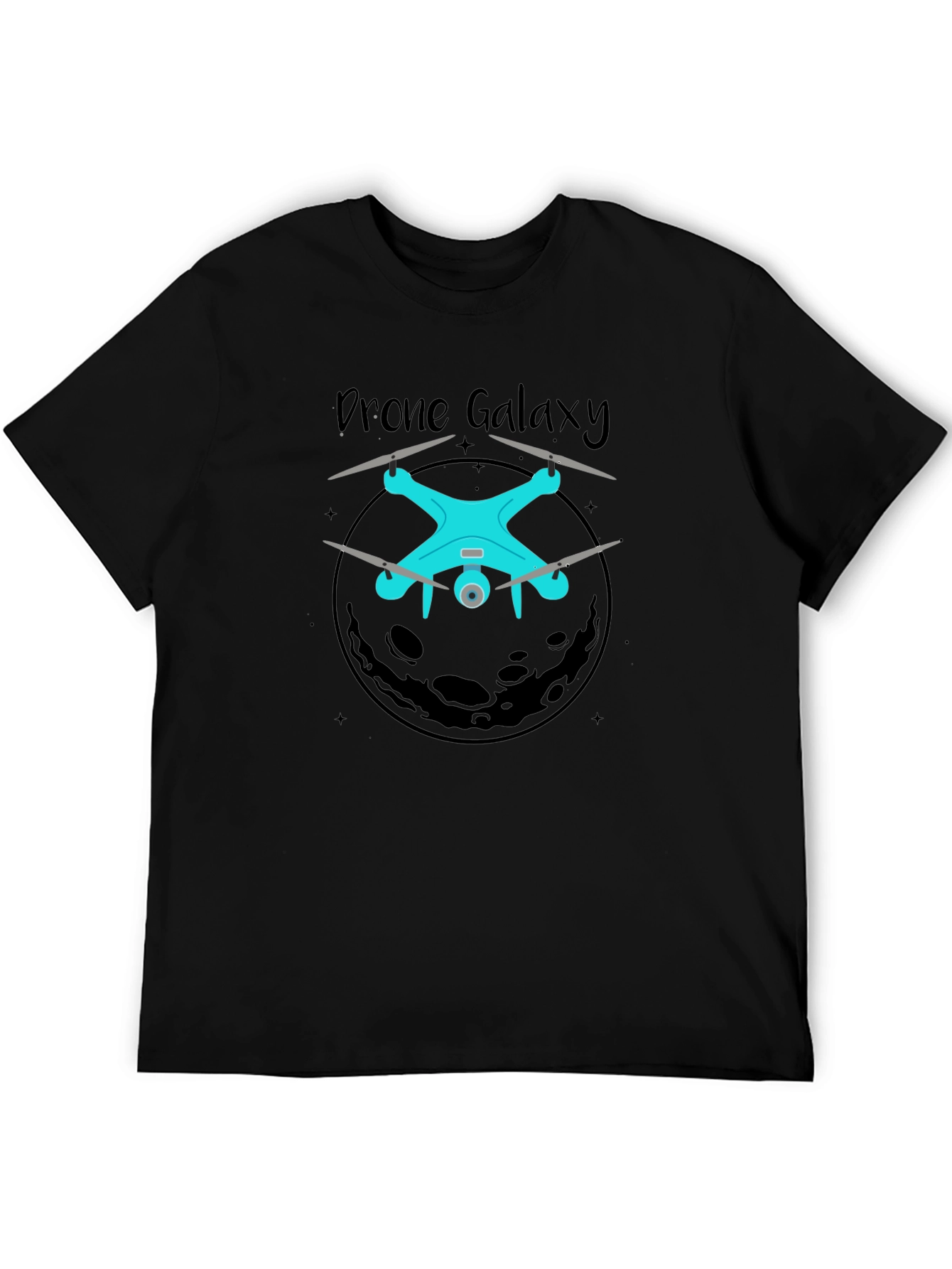 Drone Galaxy Black Graphic T-Shirt