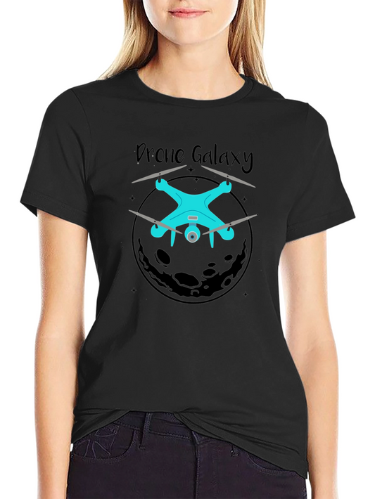 Drone Galaxy Black Graphic T-Shirt