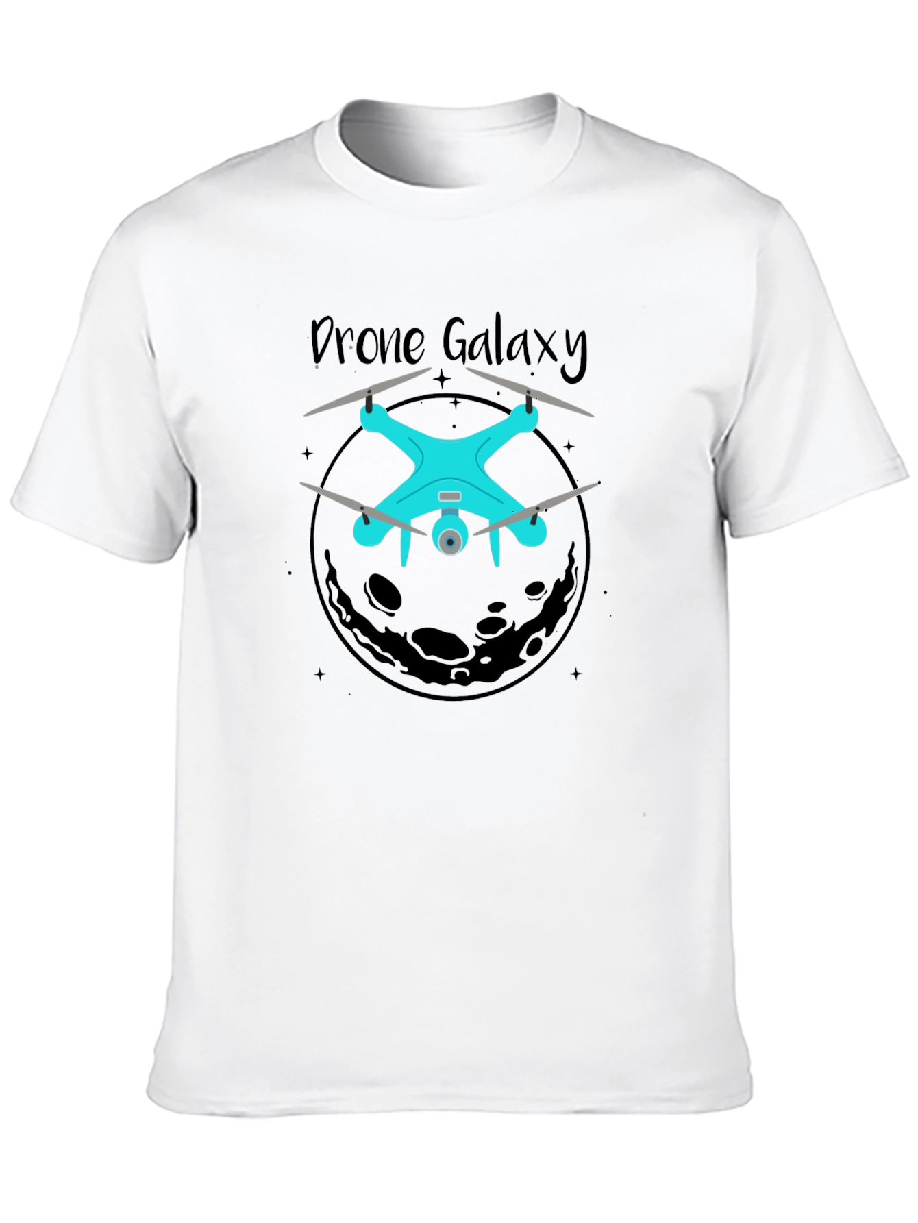 Drone Galaxy Black Graphic T-Shirt