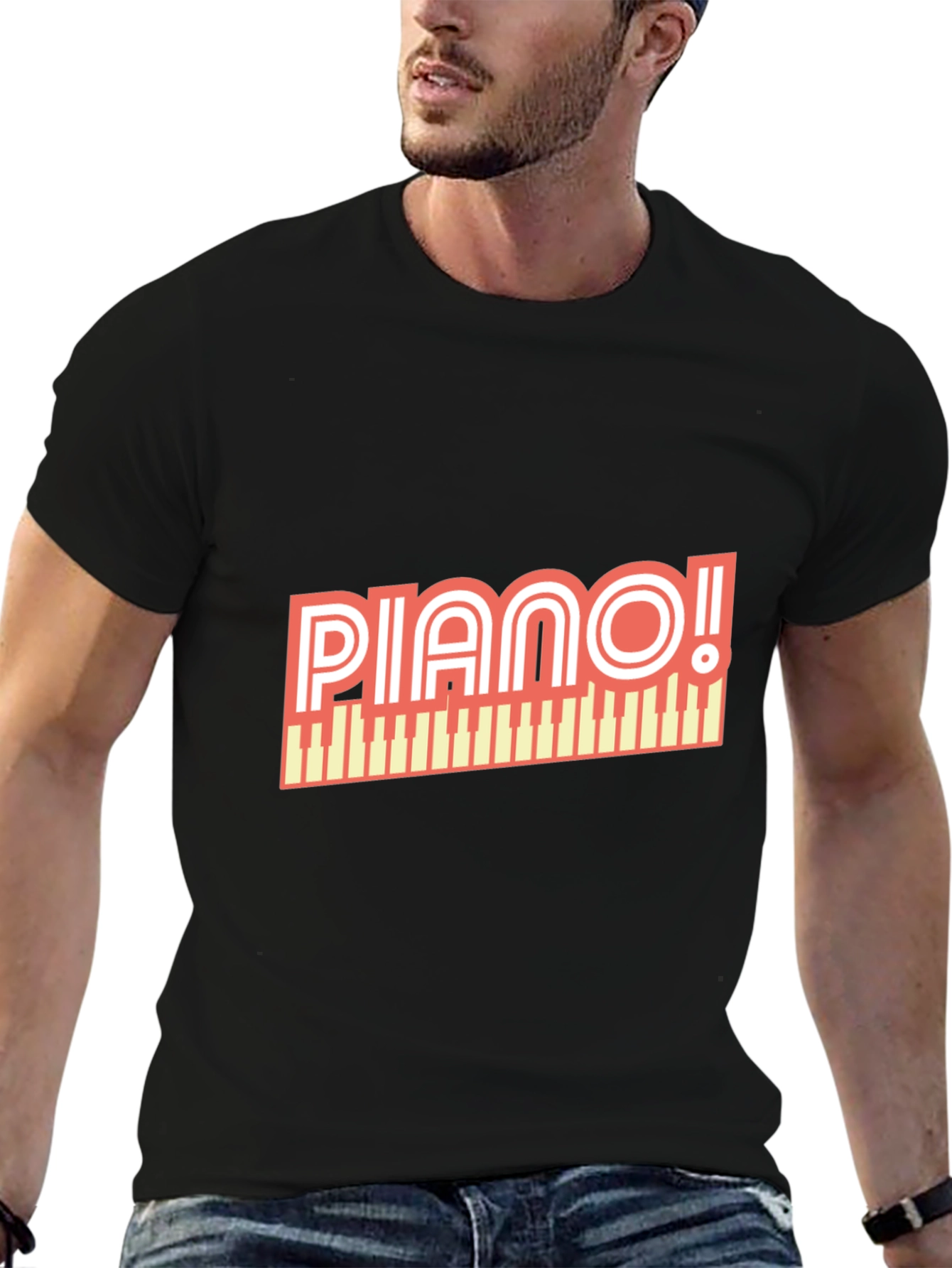 Piano Graphic T-Shirt - Music Lover Tee