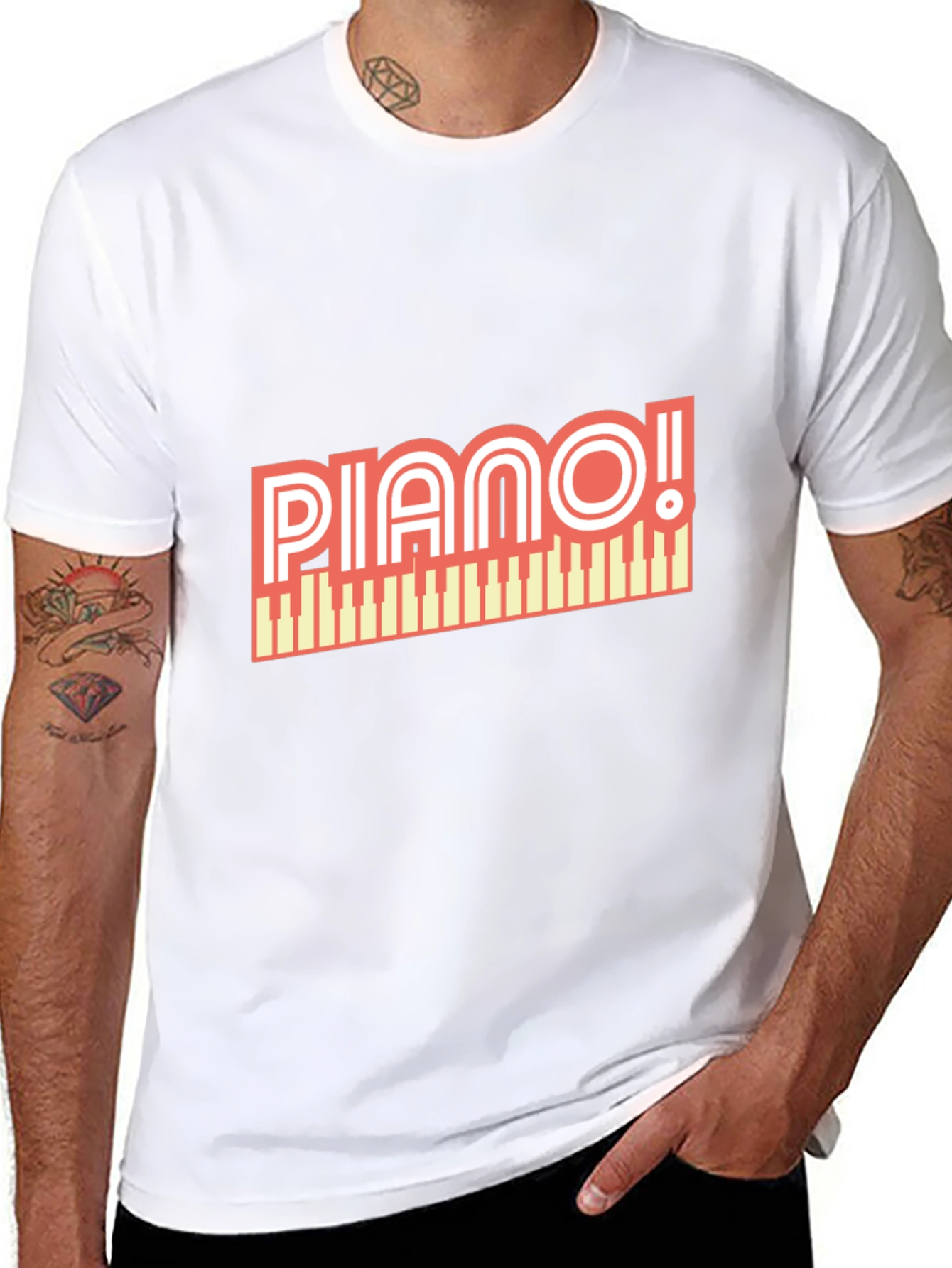 Piano Graphic T-Shirt - Music Lover Tee