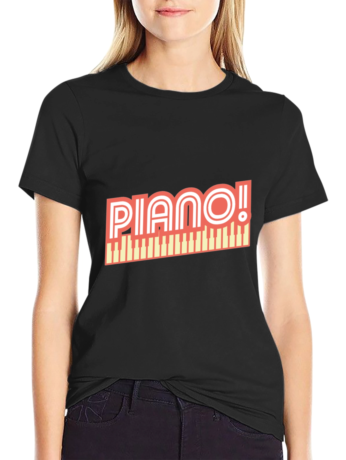 Piano Graphic T-Shirt - Music Lover Tee