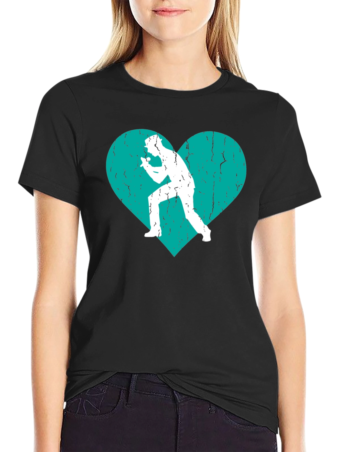 Singer Heart Graphic Tee - Black
