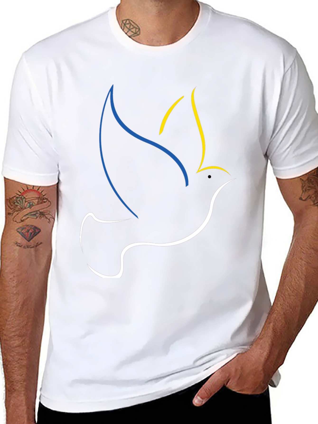 Ukraine Dove Peace T-Shirt Black