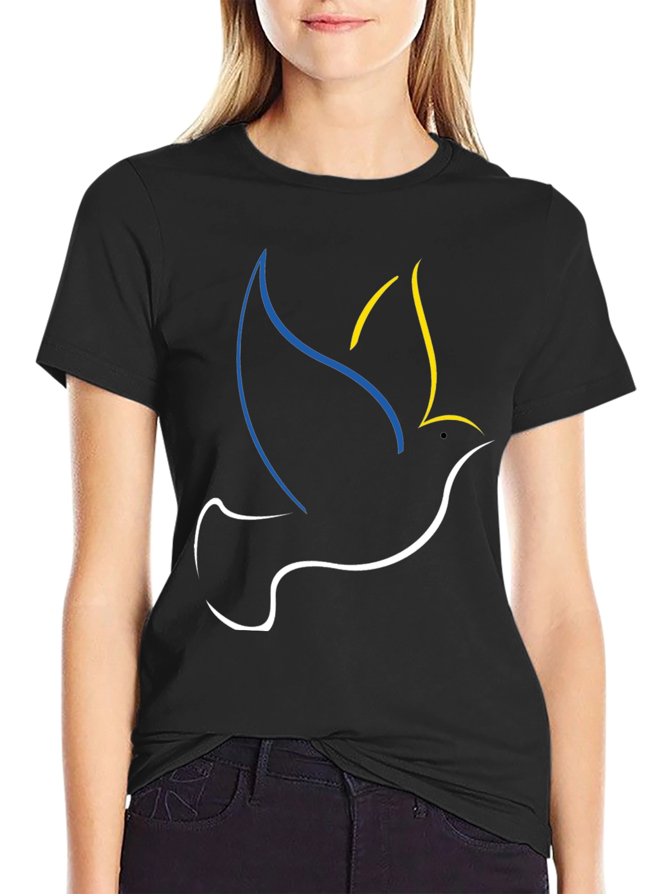 Ukraine Dove Peace T-Shirt Black