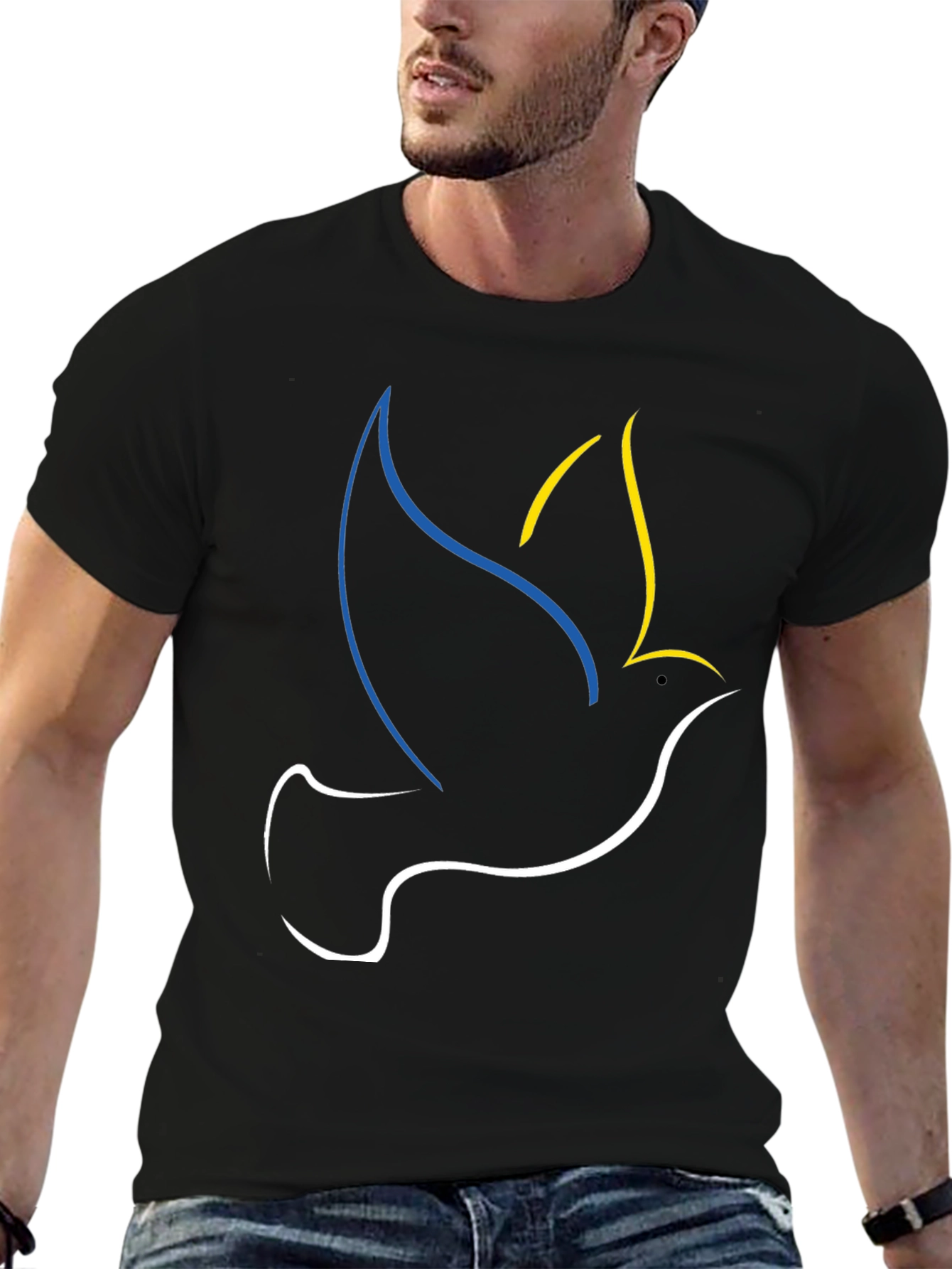 Ukraine Dove Peace T-Shirt Black