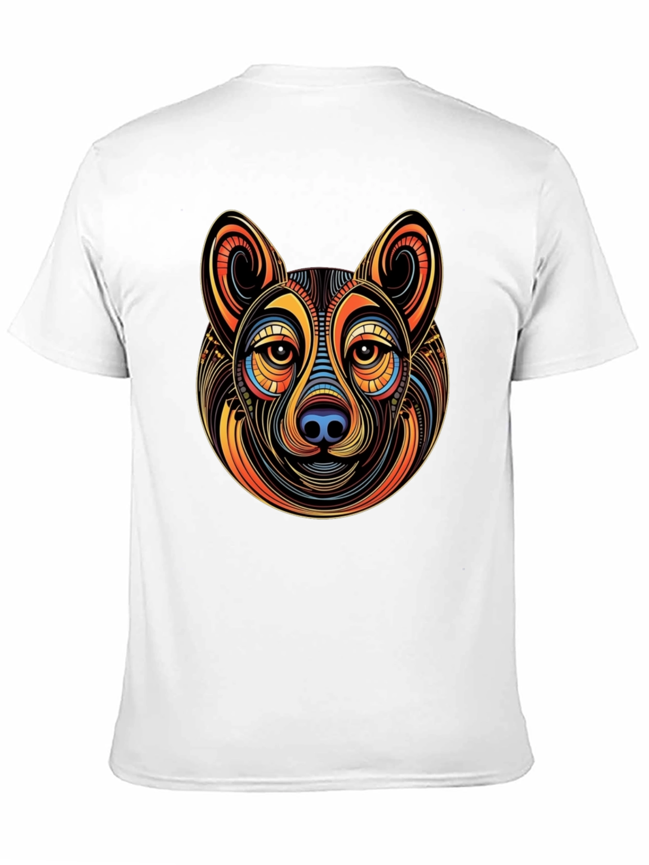Abstract Dog Graphic Mens Black T-Shirt