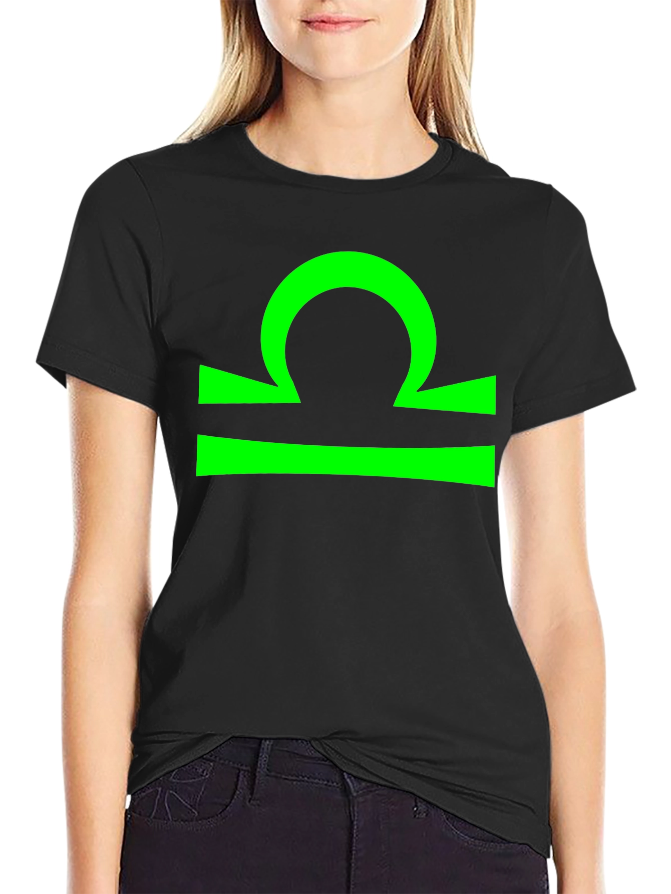 Libra Zodiac Sign Graphic Tee - Black Cotton T-Shirt