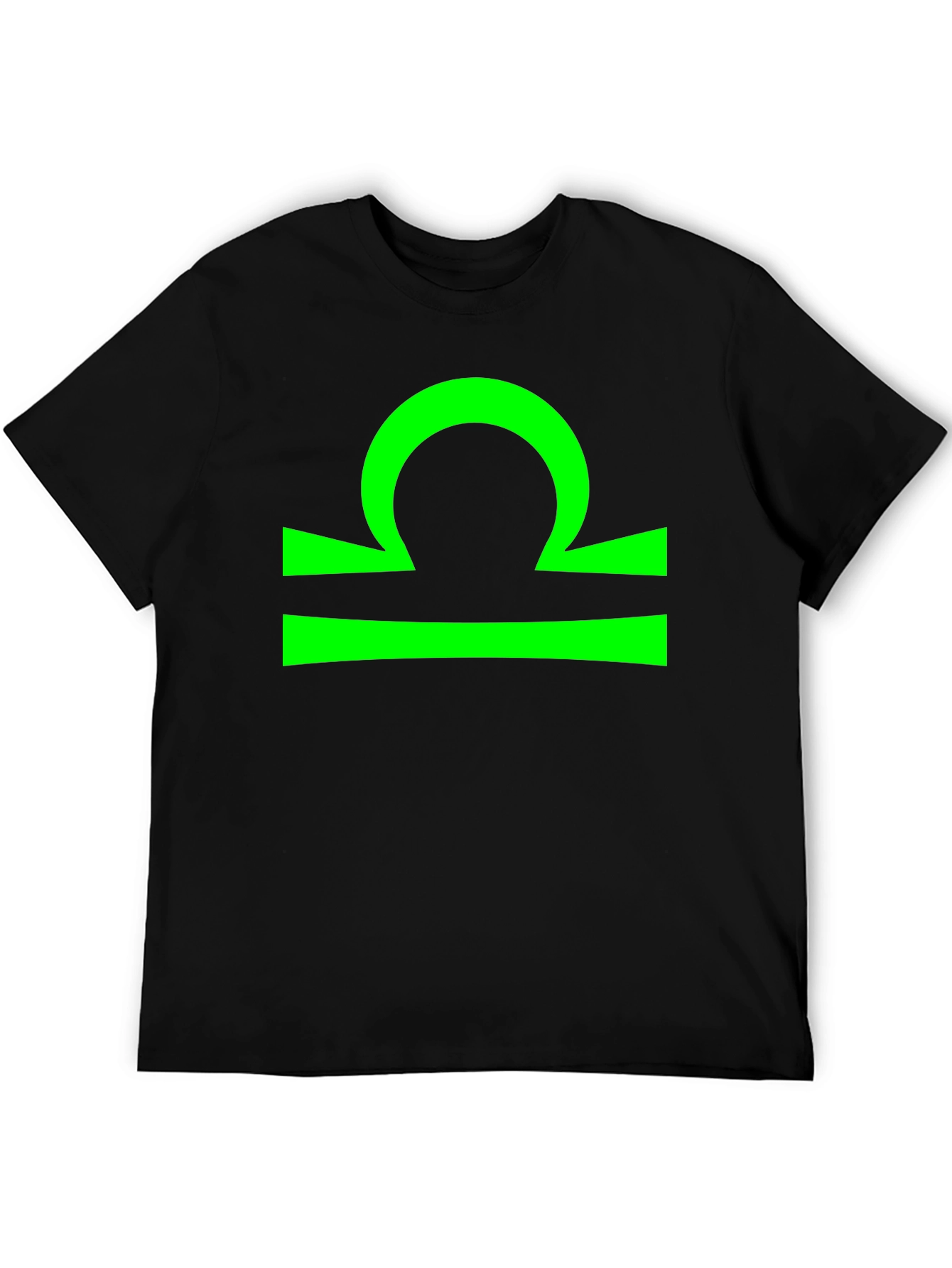 Libra Zodiac Sign Graphic Tee - Black Cotton T-Shirt