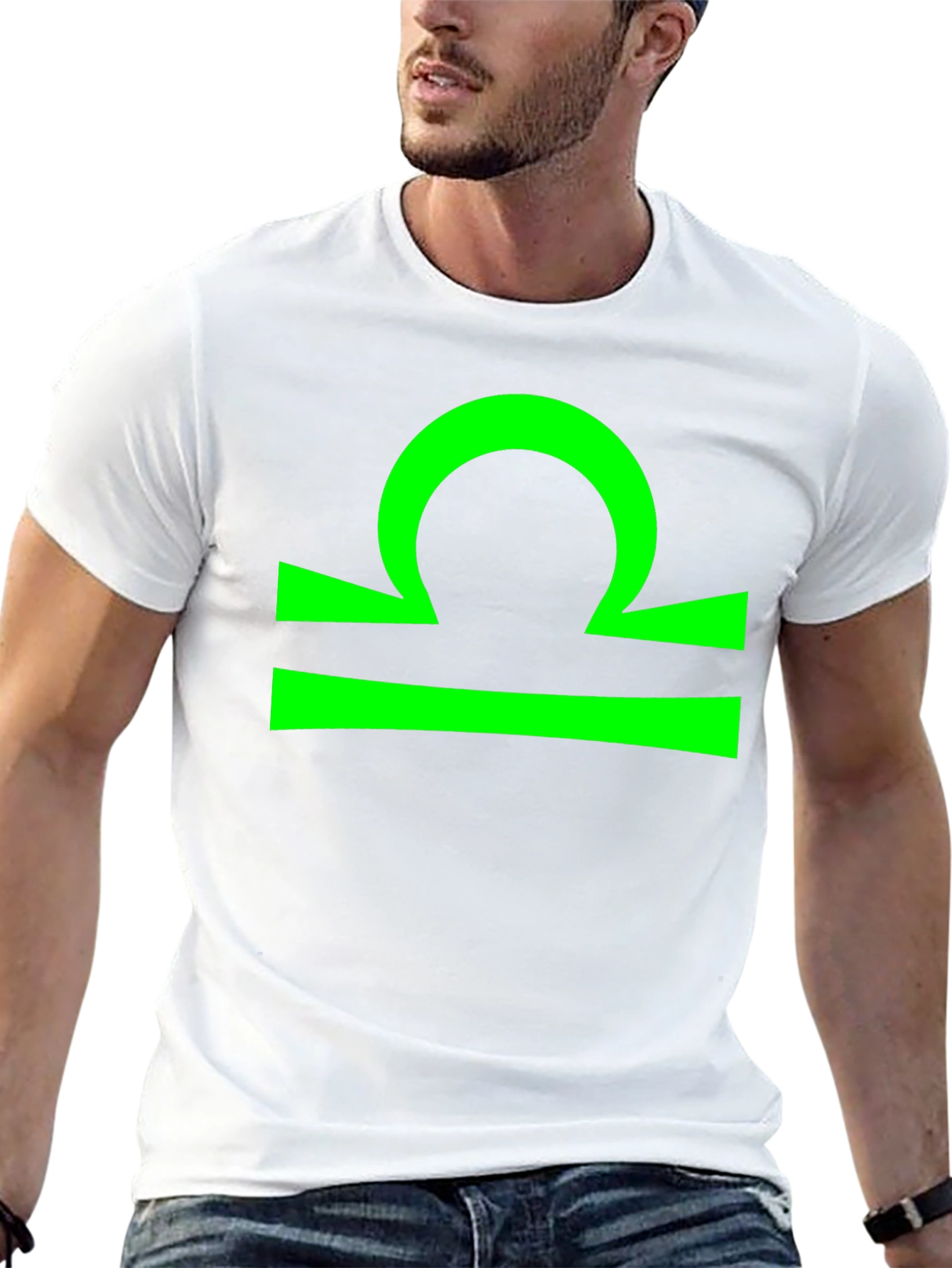 Libra Zodiac Sign Graphic Tee - Black Cotton T-Shirt