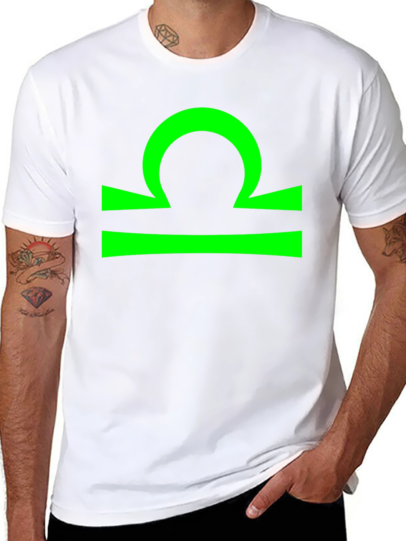 Libra Zodiac Sign Graphic Tee - Black Cotton T-Shirt