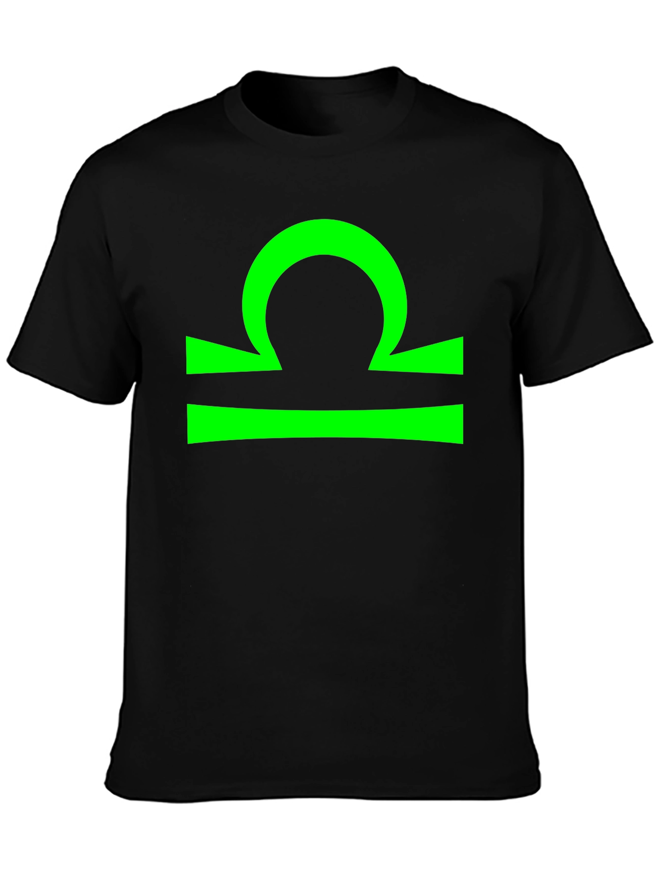 Libra Zodiac Sign Graphic Tee - Black Cotton T-Shirt