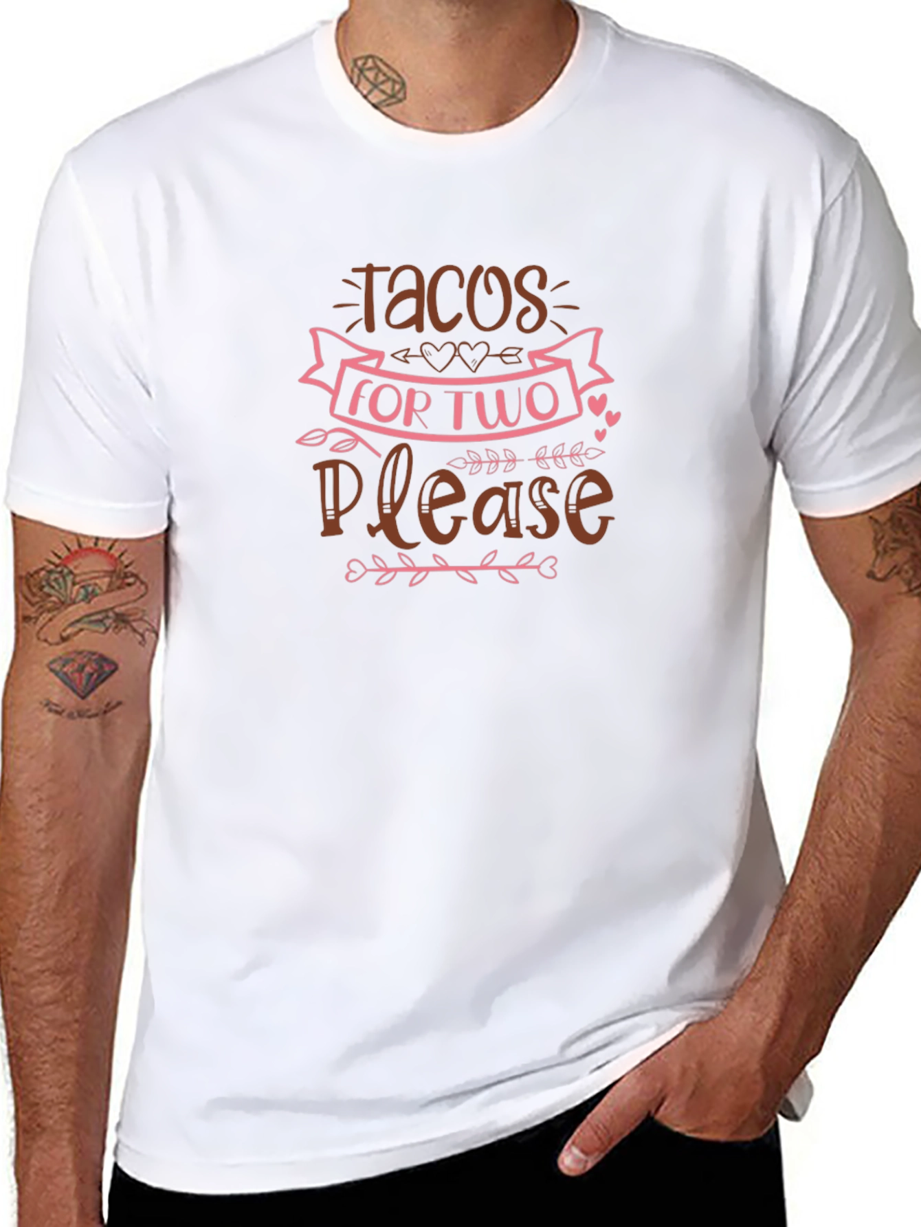 Tacos for Two Please Graphic T-Shirt - Black