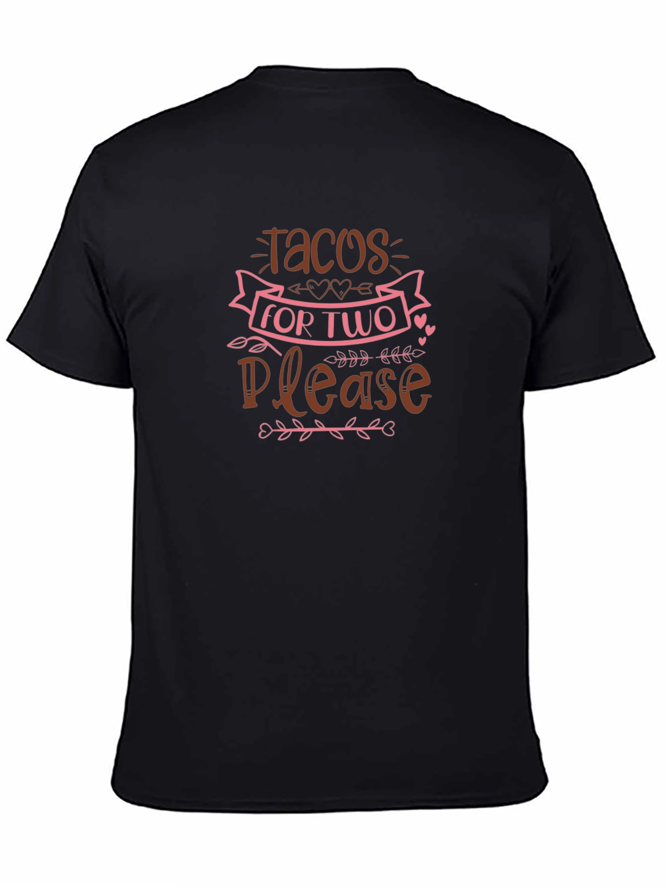 Tacos for Two Please Graphic T-Shirt - Black