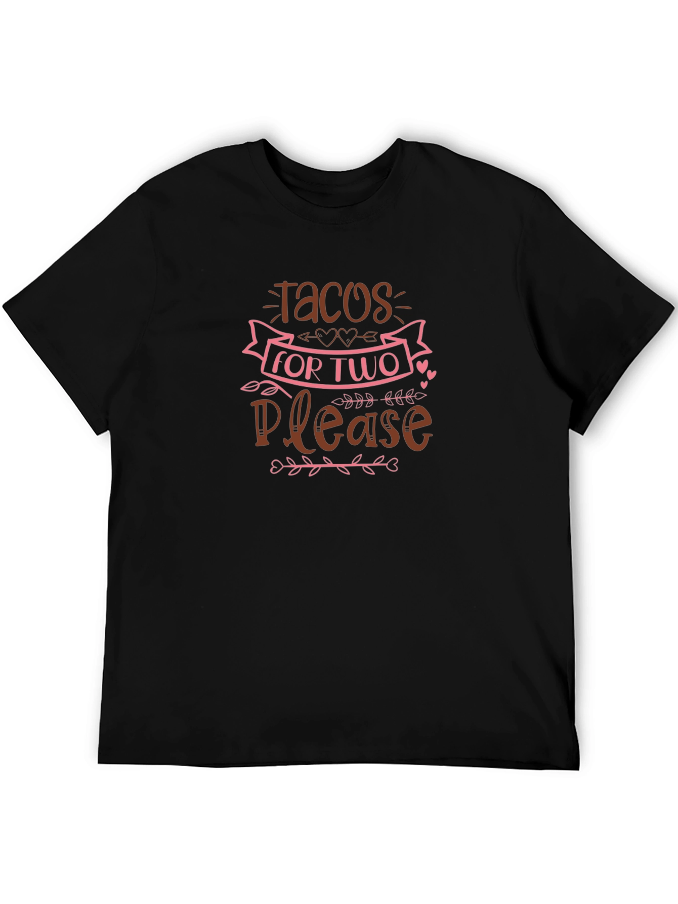 Tacos for Two Please Graphic T-Shirt - Black
