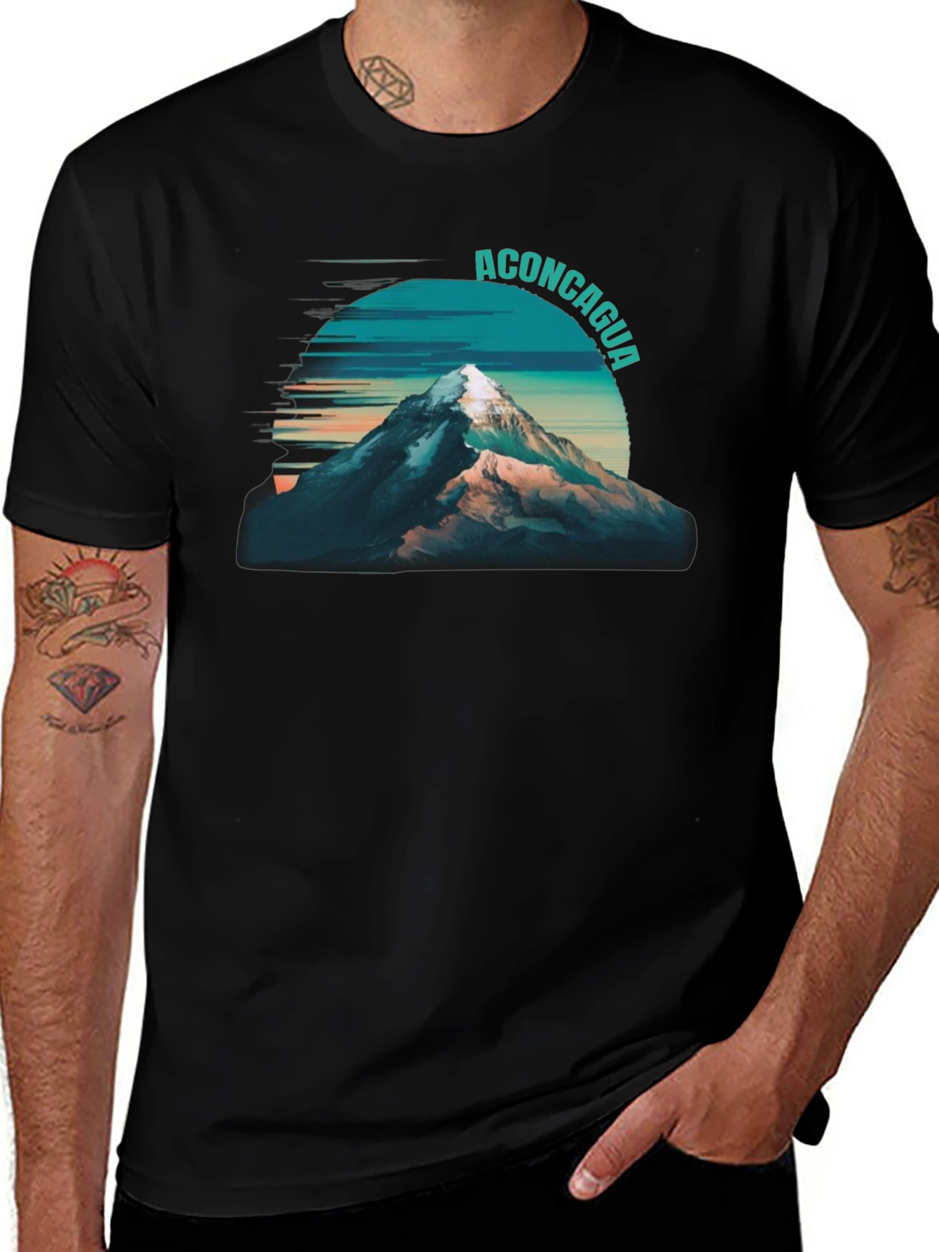 Aconcagua Mountain Graphic Tee - Black