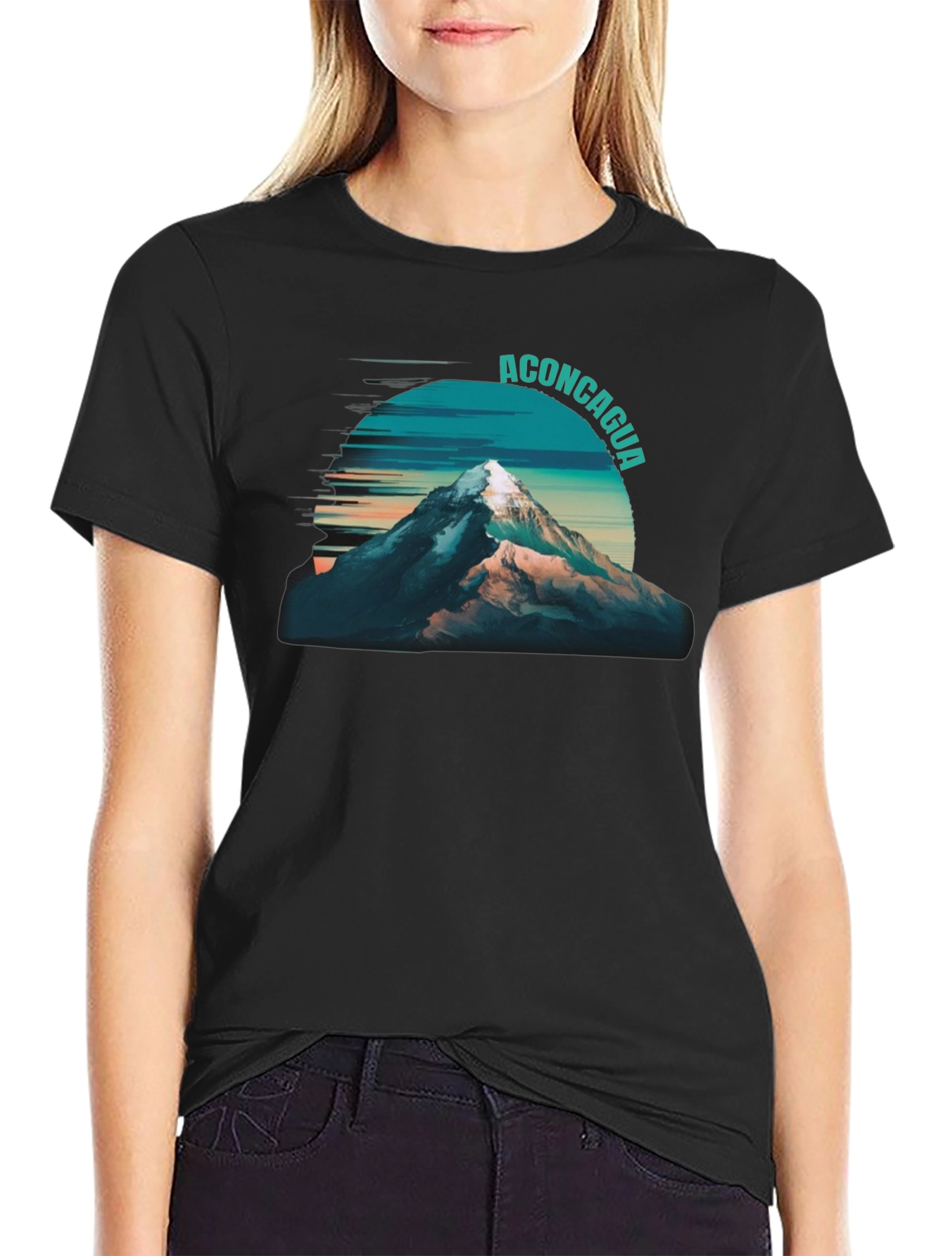 Aconcagua Mountain Graphic Tee - Black