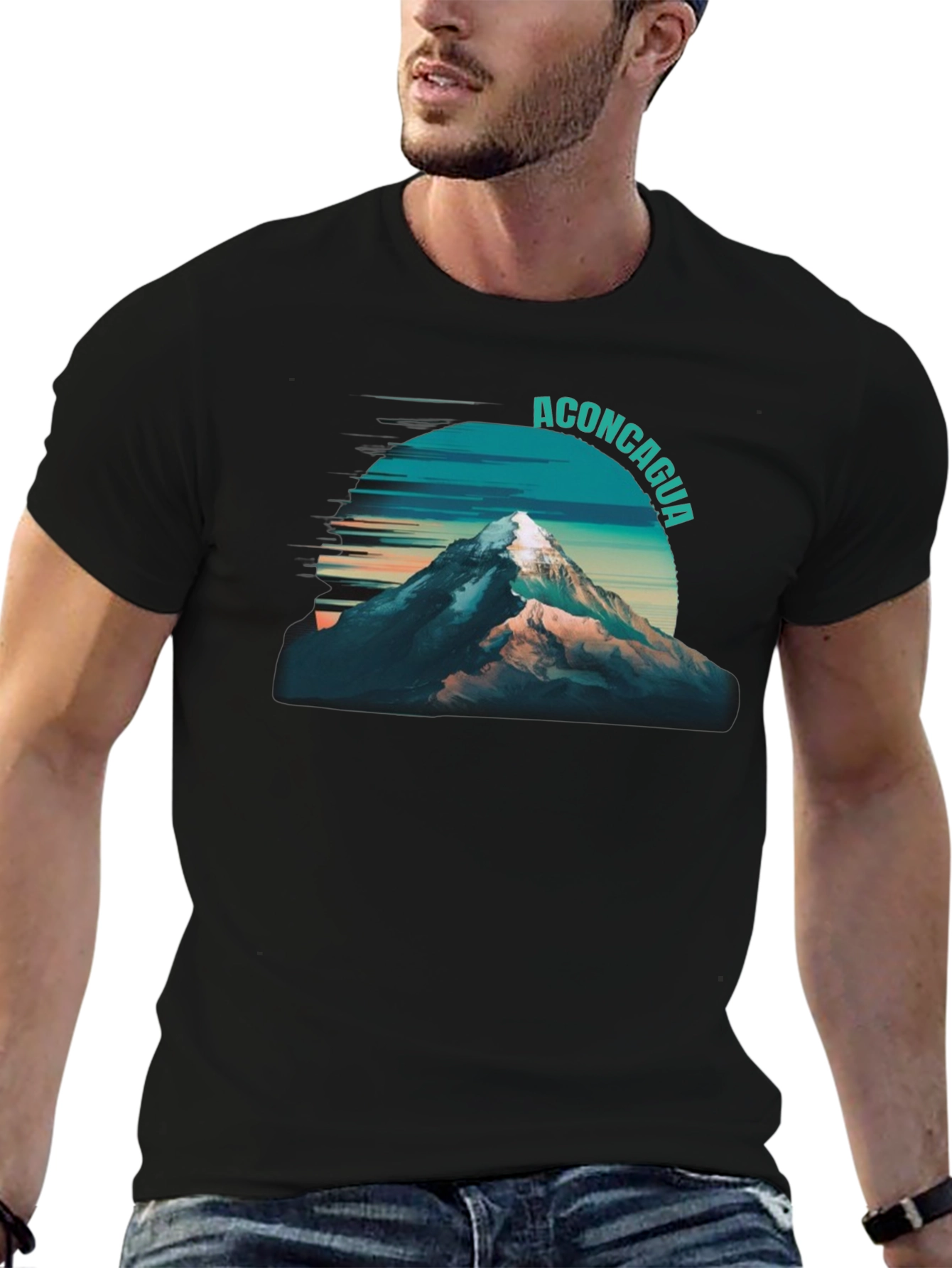 Aconcagua Mountain Graphic Tee - Black