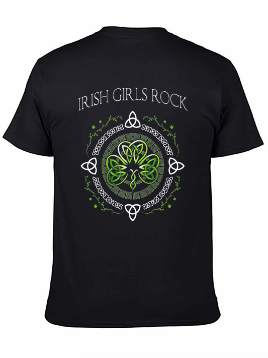 Irish Girls Rock Shamrock Graphic Tee