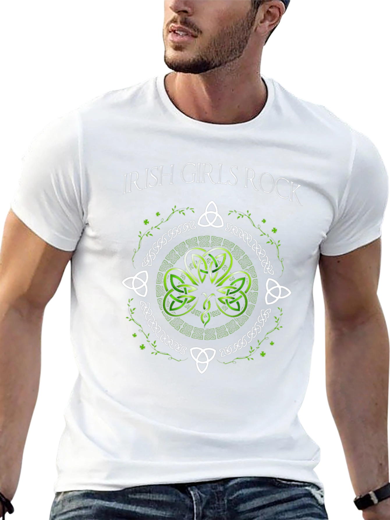 Irish Girls Rock Shamrock Graphic Tee