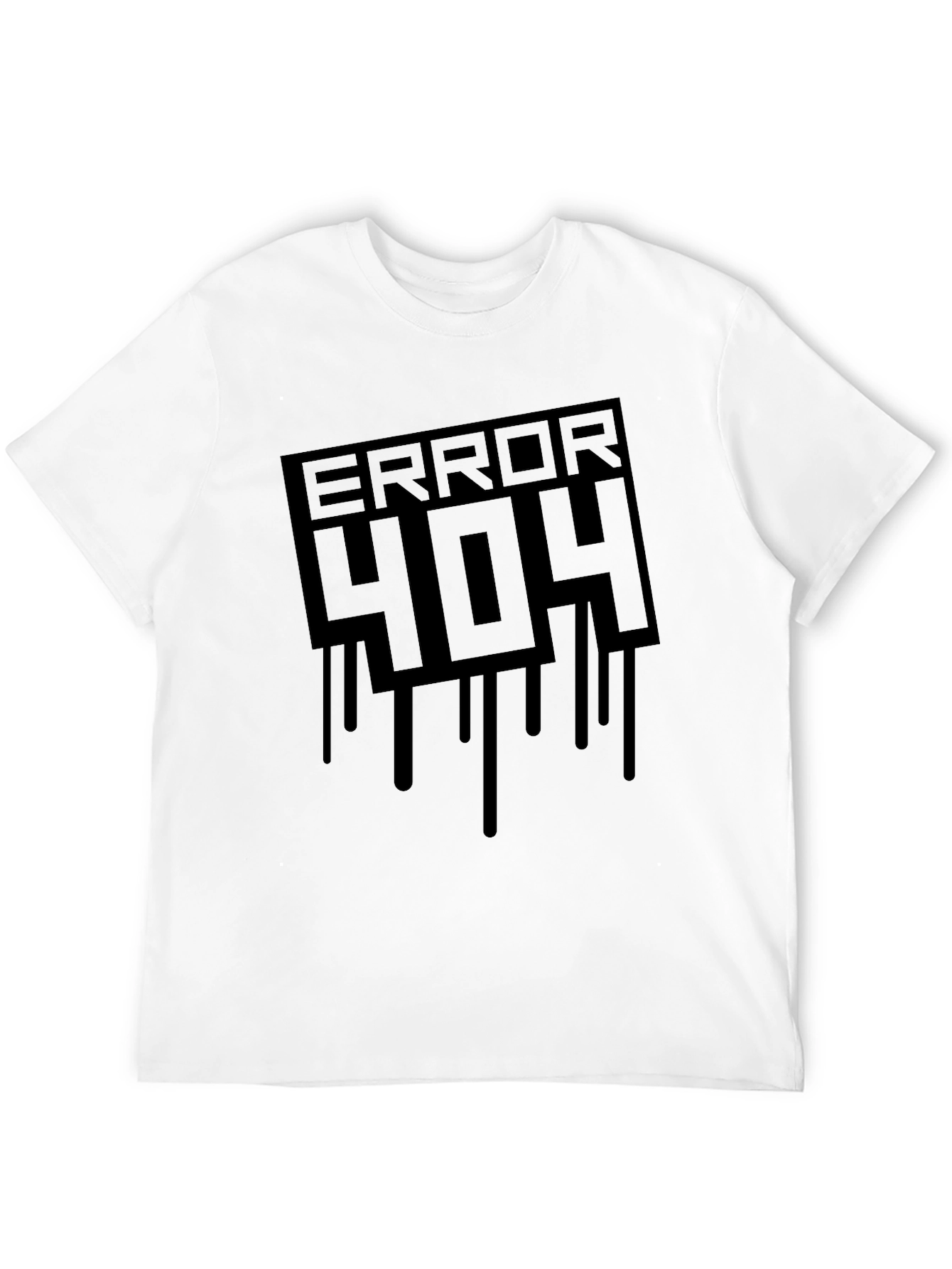 Error 404 Graphic Tee - Black Casual T-Shirt
