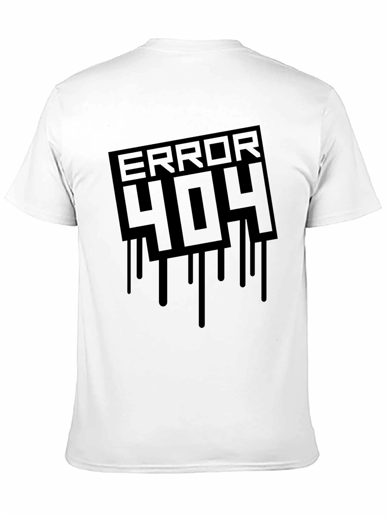 Error 404 Graphic Tee - Black Casual T-Shirt