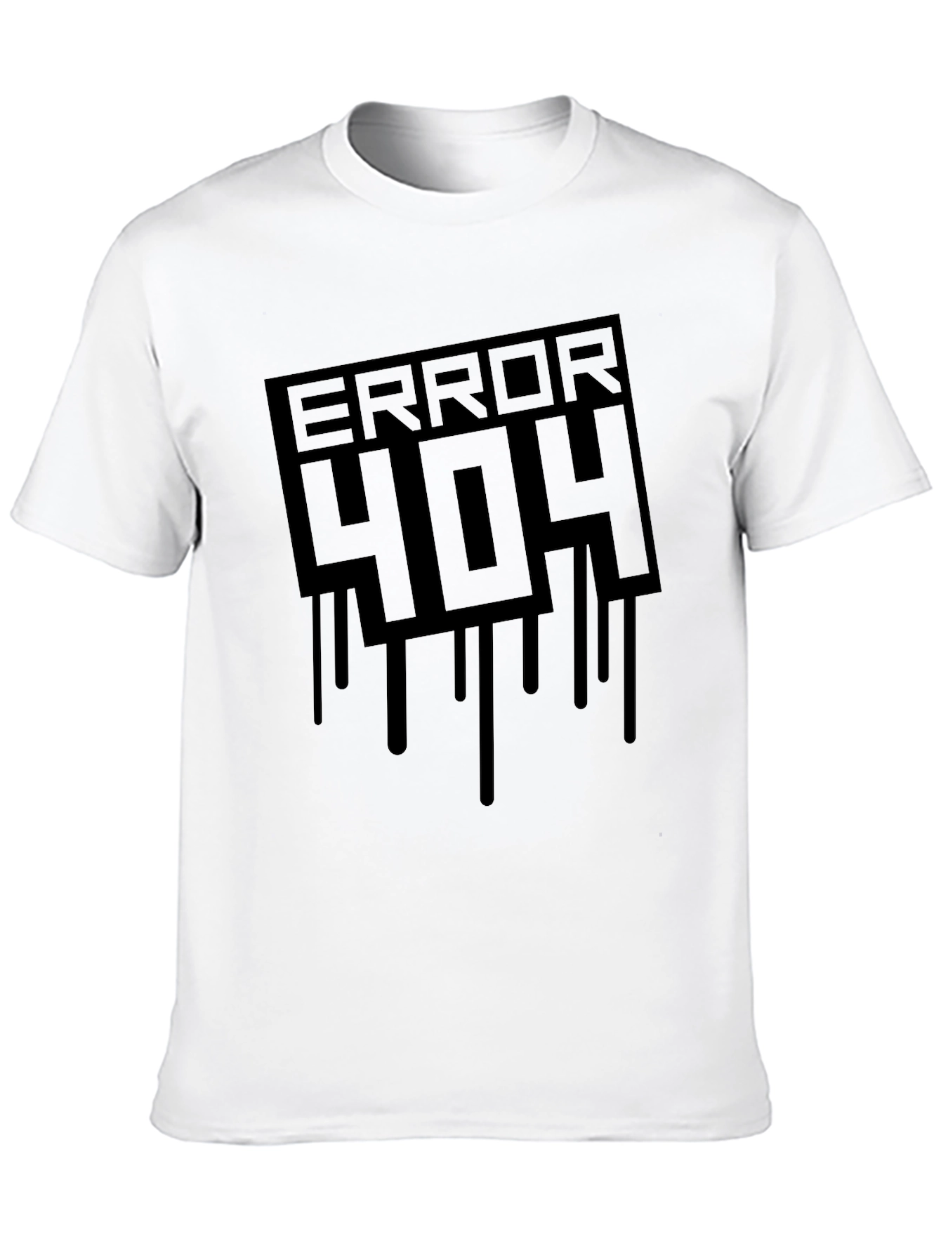 Error 404 Graphic Tee - Black Casual T-Shirt