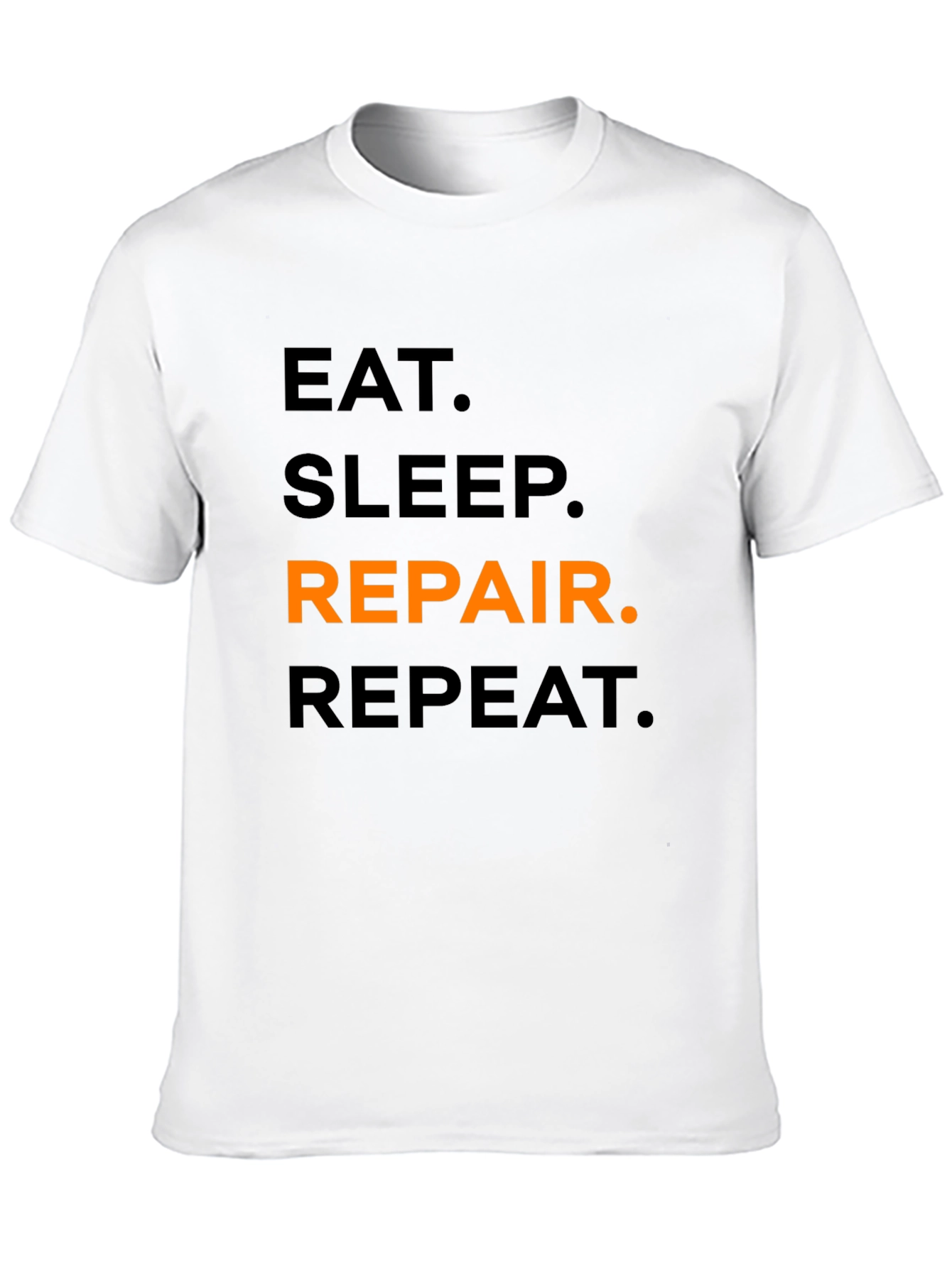 Eat Sleep Repair Repeat Black Graphic T-Shirt