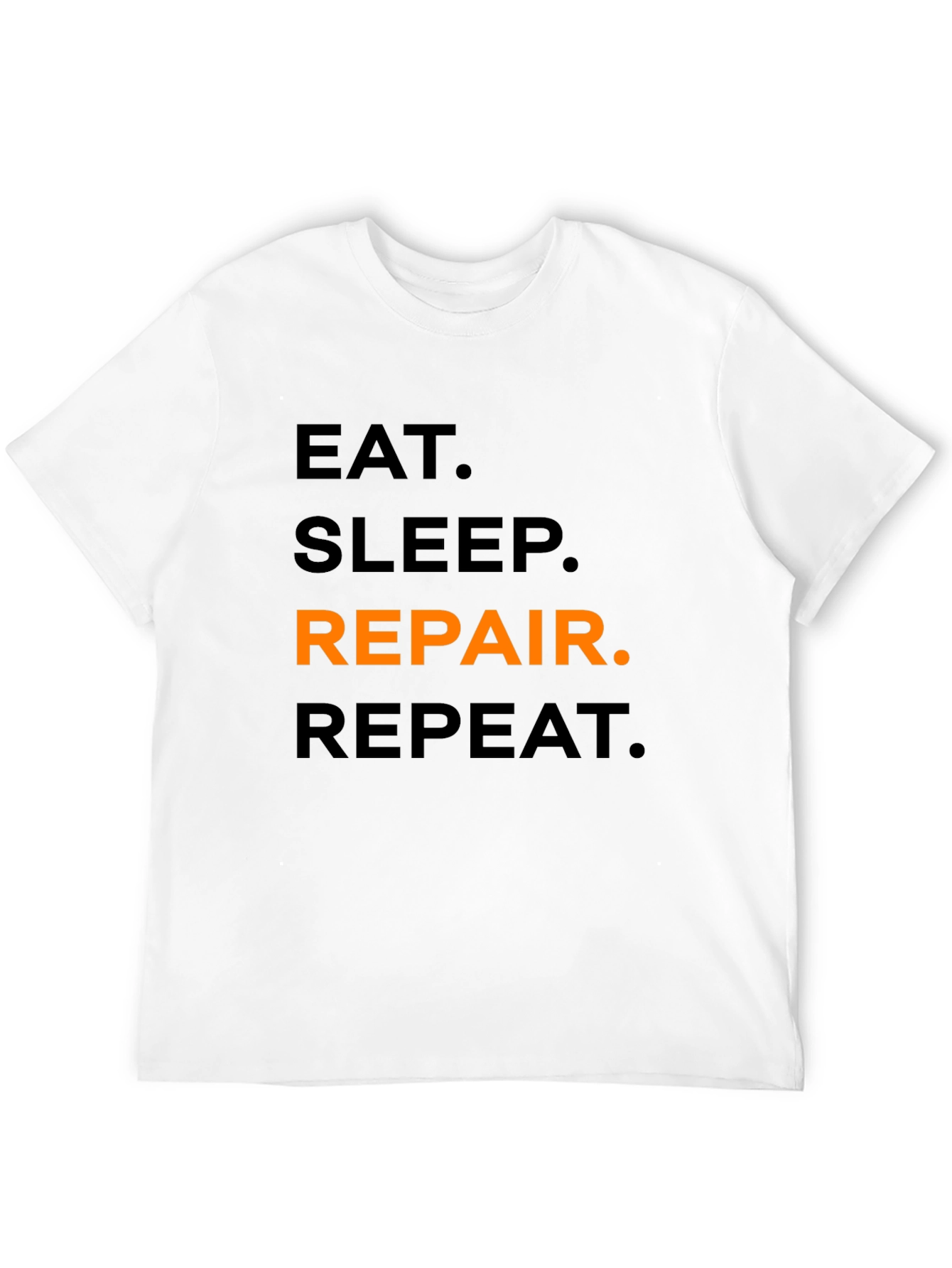 Eat Sleep Repair Repeat Black Graphic T-Shirt