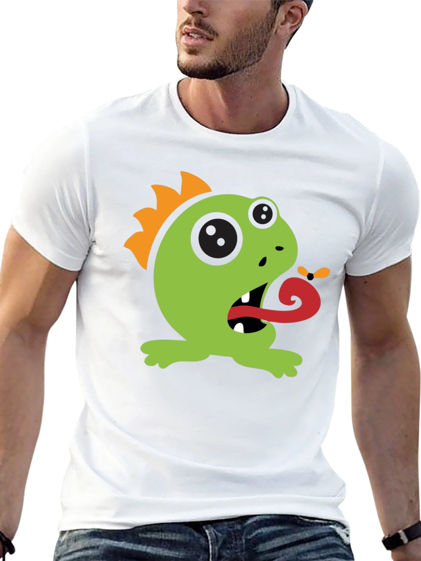 Cartoon Monster Graphic Tee - Black