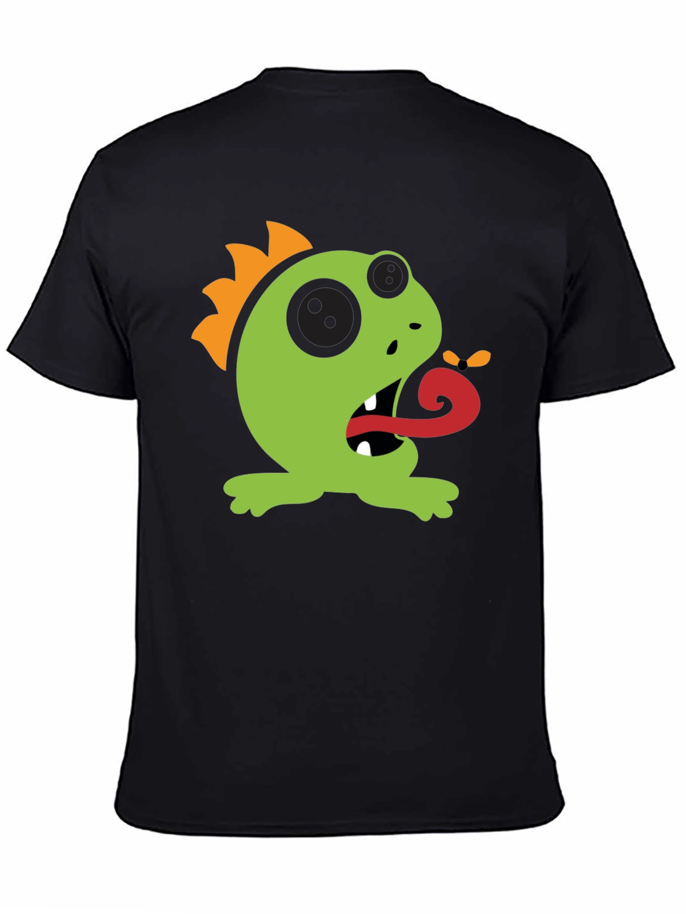 Cartoon Monster Graphic Tee - Black