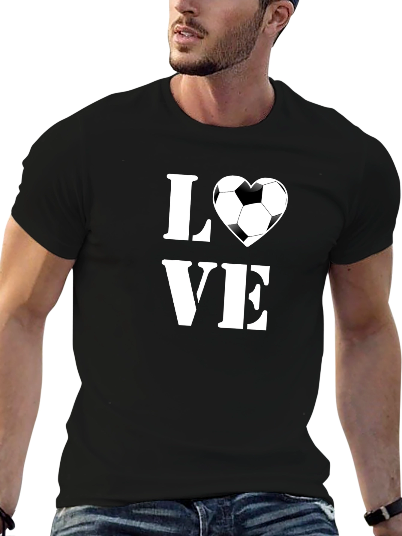 Soccer Love T-Shirt - Black Graphic Tee