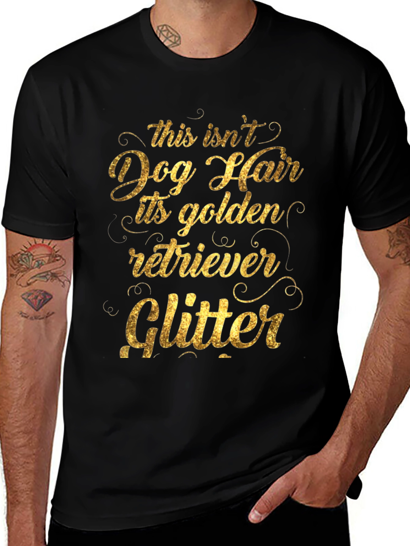 Golden Retriever Glitter Dog Hair T-Shirt