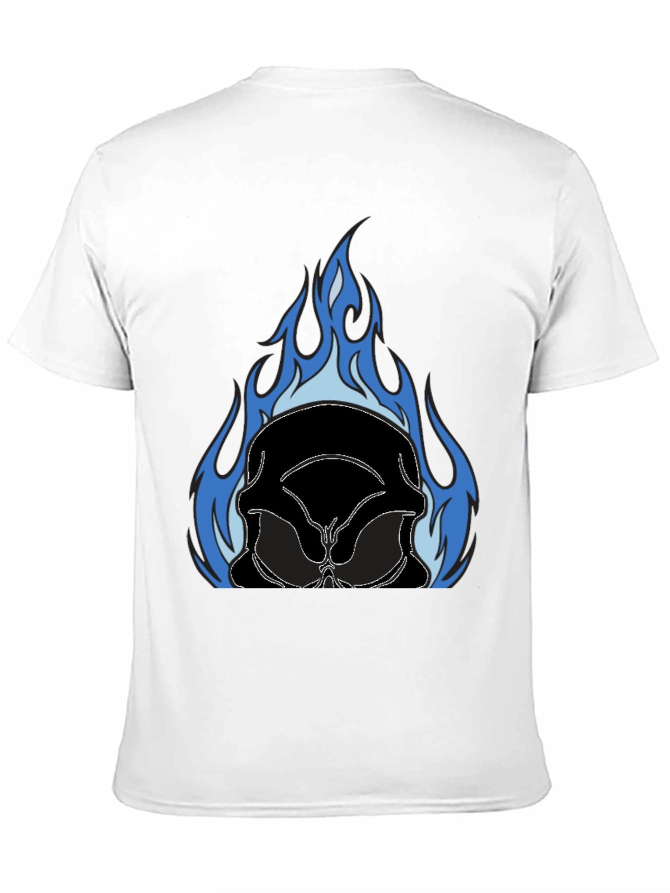 Flaming Skull Graphic Tee - Black
