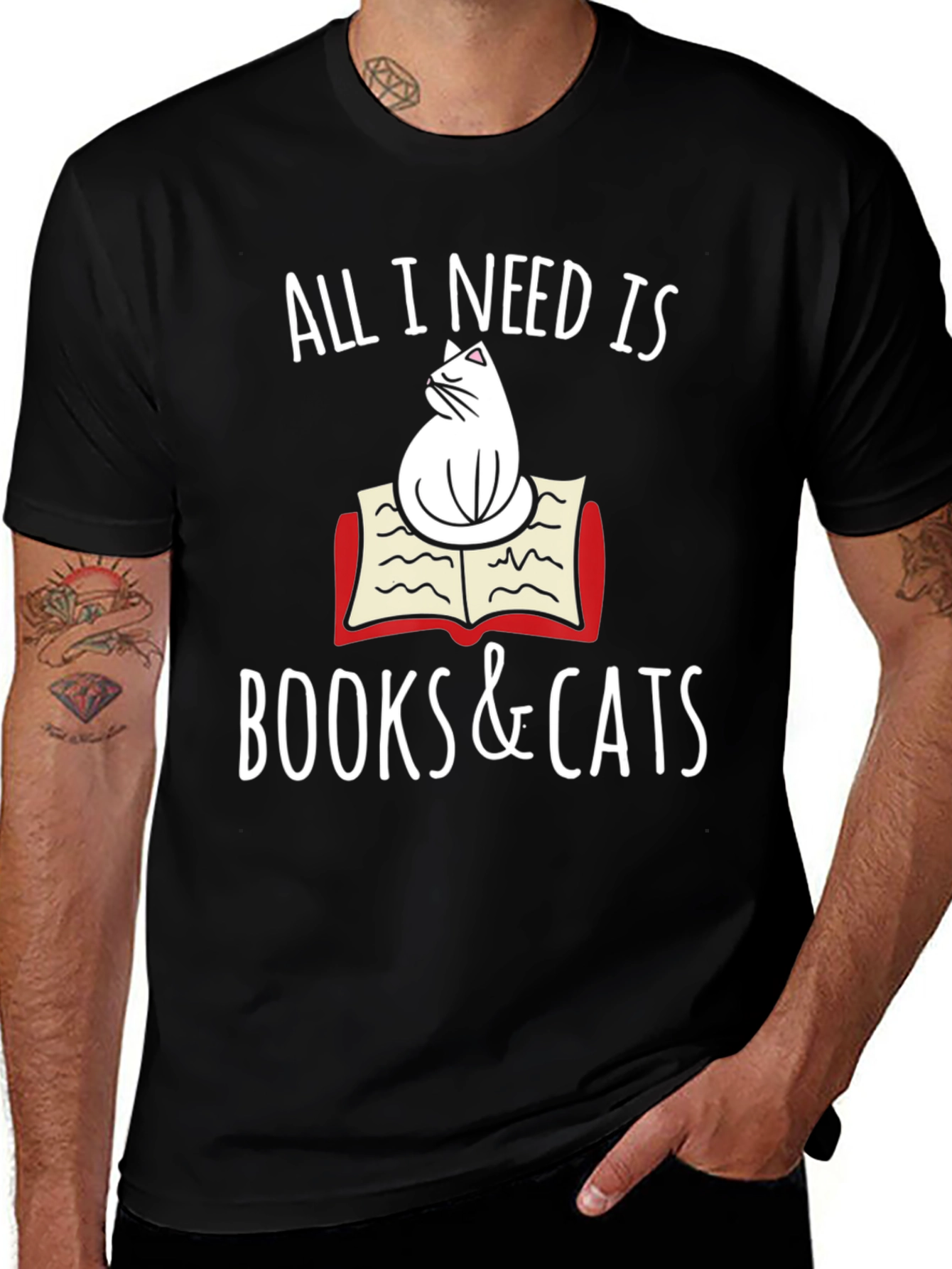 All I Need Is Books & Cats T-Shirt