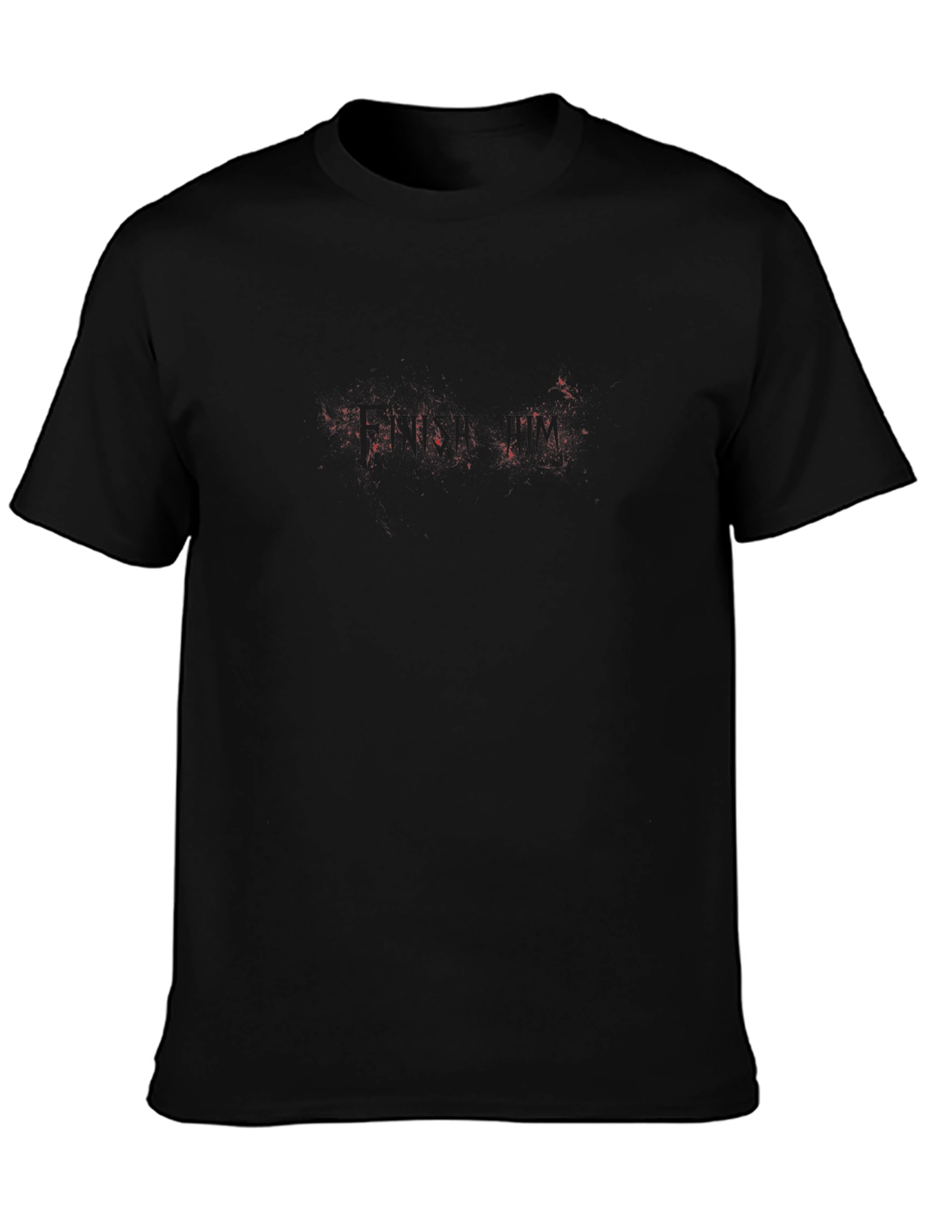 Mens Black T-Shirt with Abstract Red Design