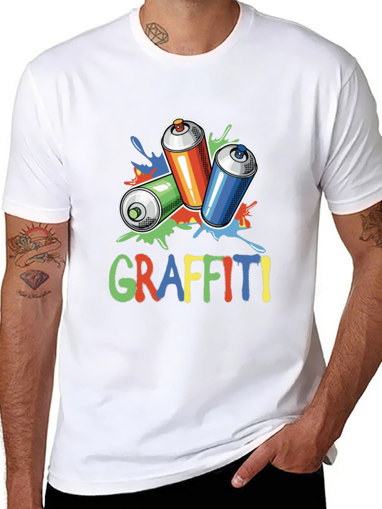Graffiti Spray Can Graphic T-Shirt