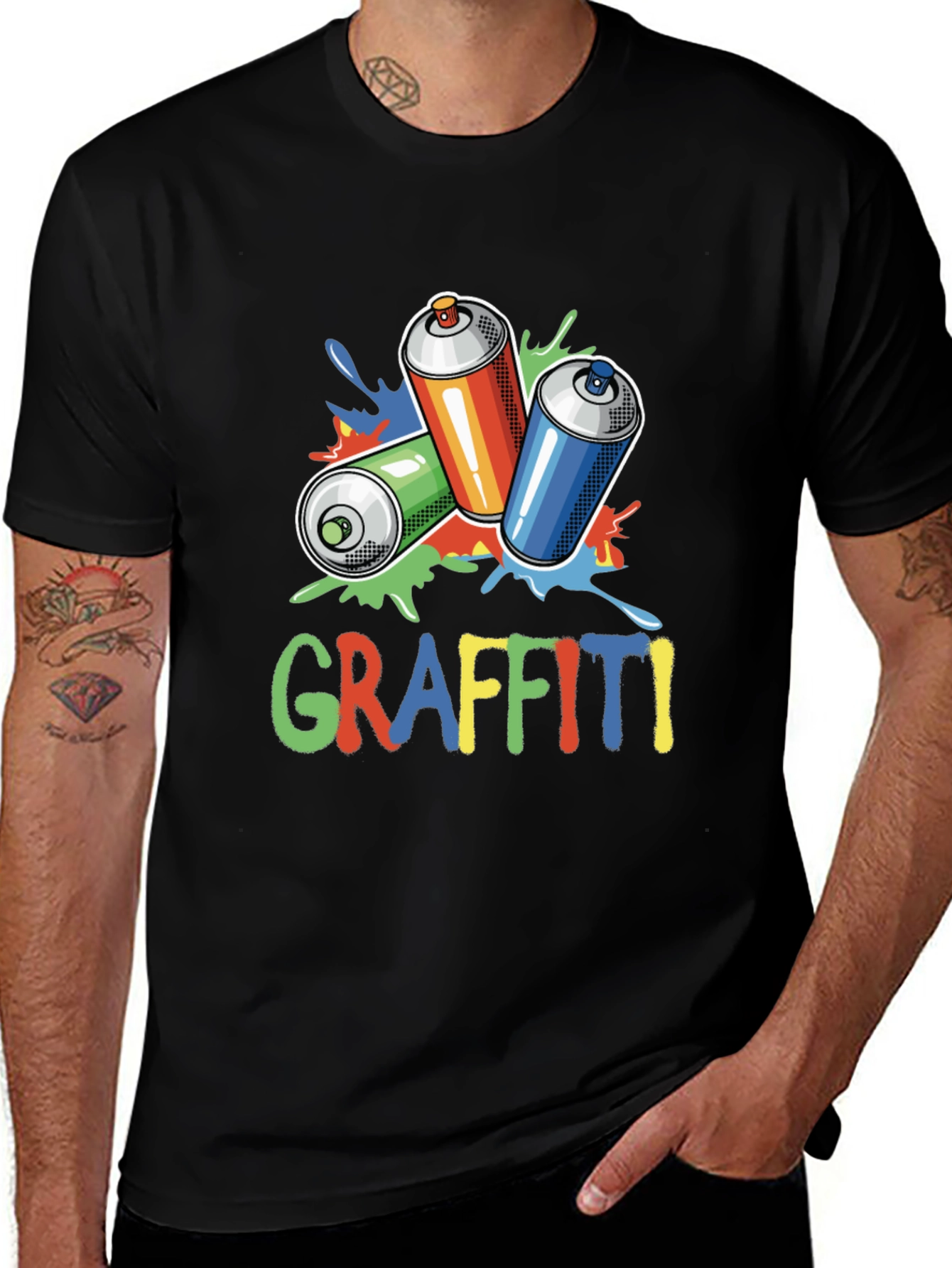 Graffiti Spray Can Graphic T-Shirt