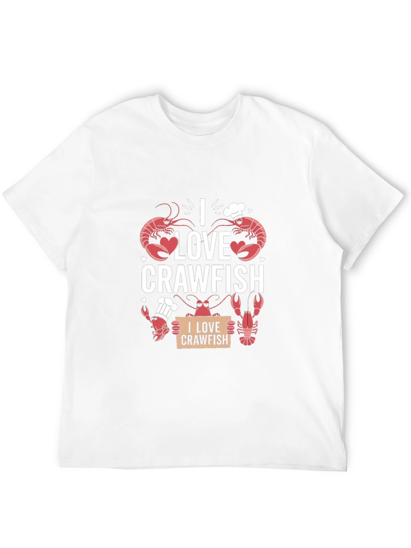 I Love Crawfish Graphic Tee - Black Cotton T-Shirt