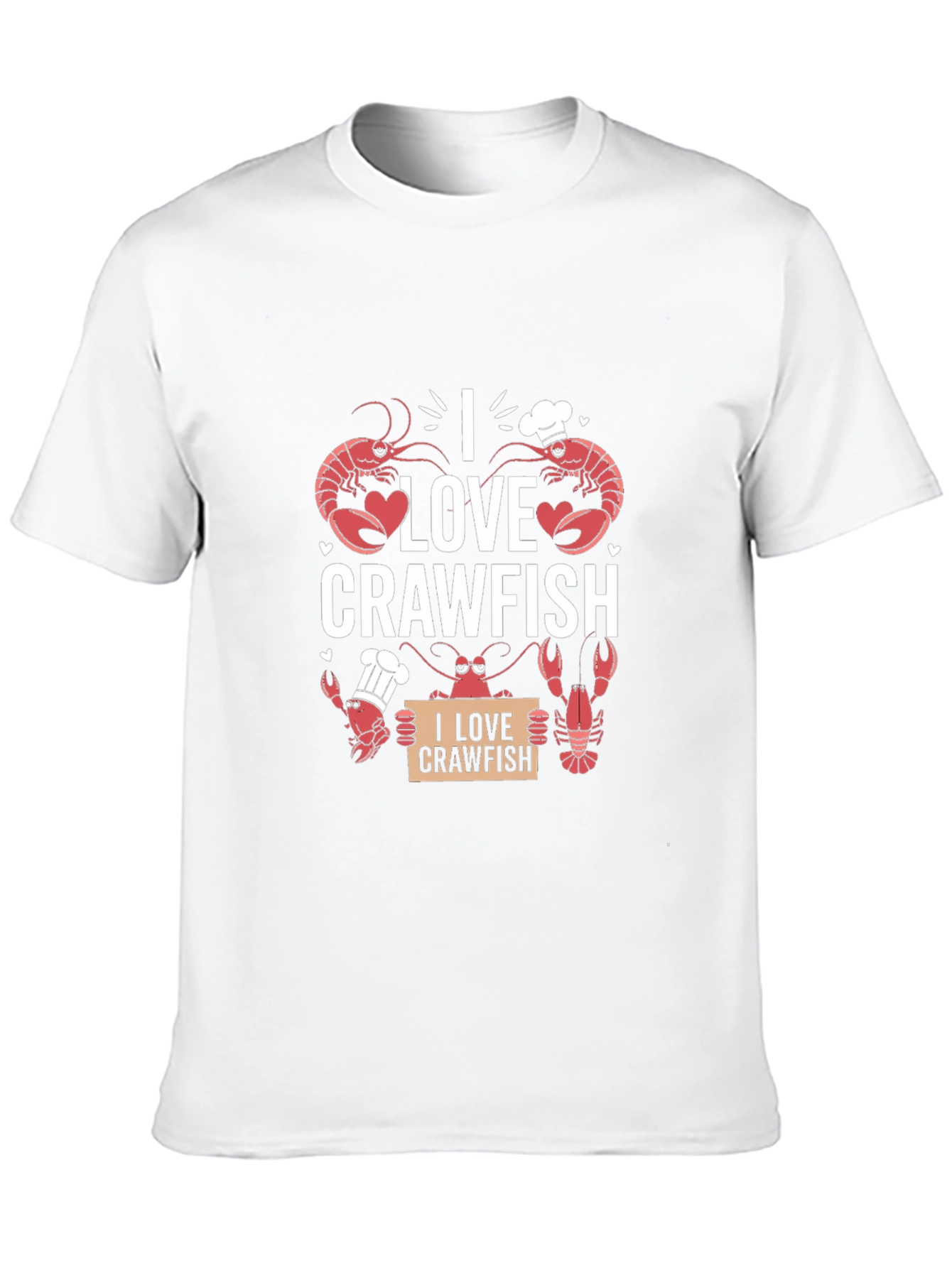 I Love Crawfish Graphic Tee - Black Cotton T-Shirt