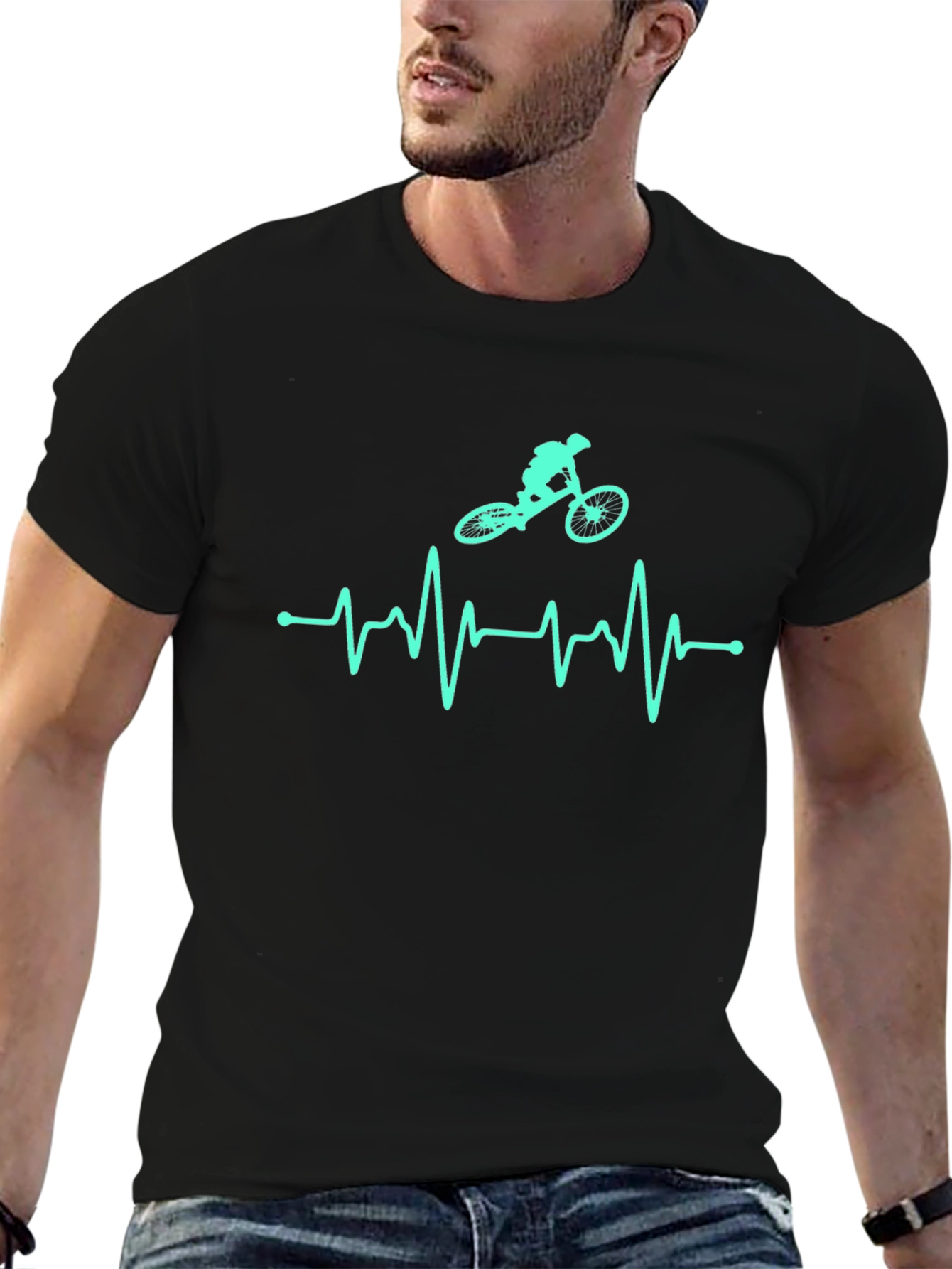 Mountain Bike Heartbeat Tee - Ride Life!
