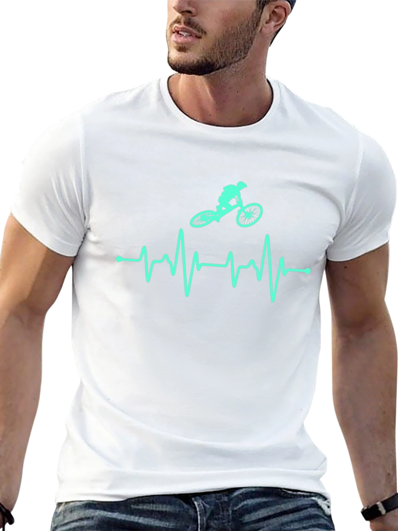 Mountain Bike Heartbeat Tee - Ride Life!
