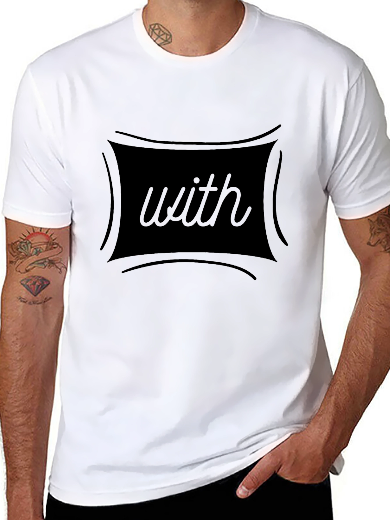 Mens Black T-Shirt with with Graphic